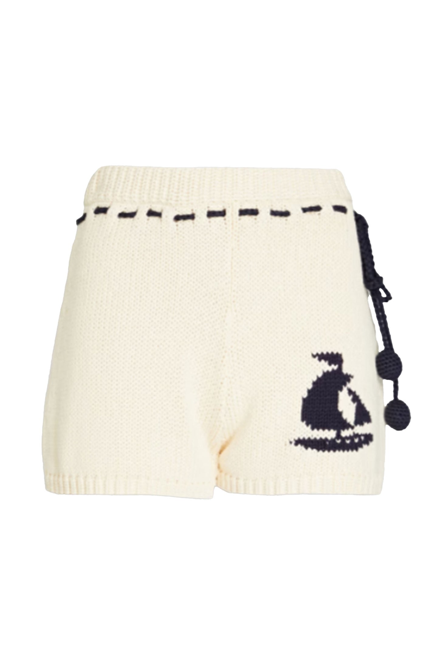 Intarsia Cotton Shorts
