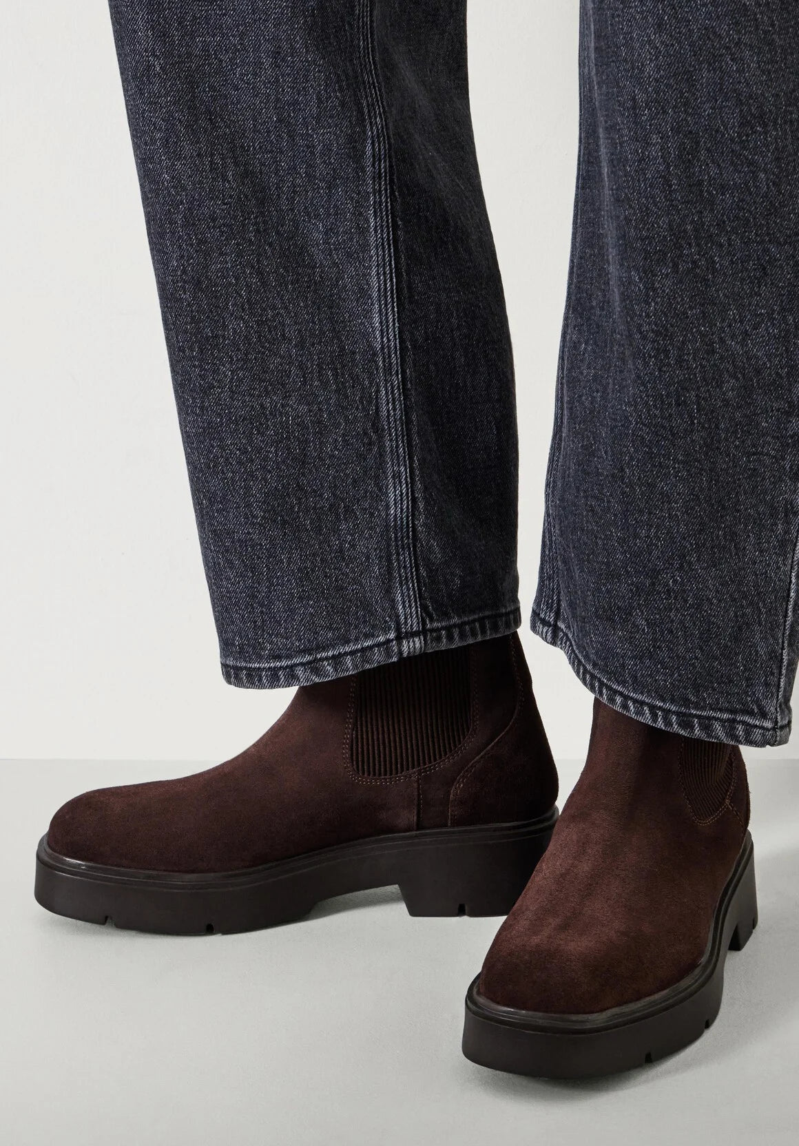 Chunky Suede Chelsea Boots