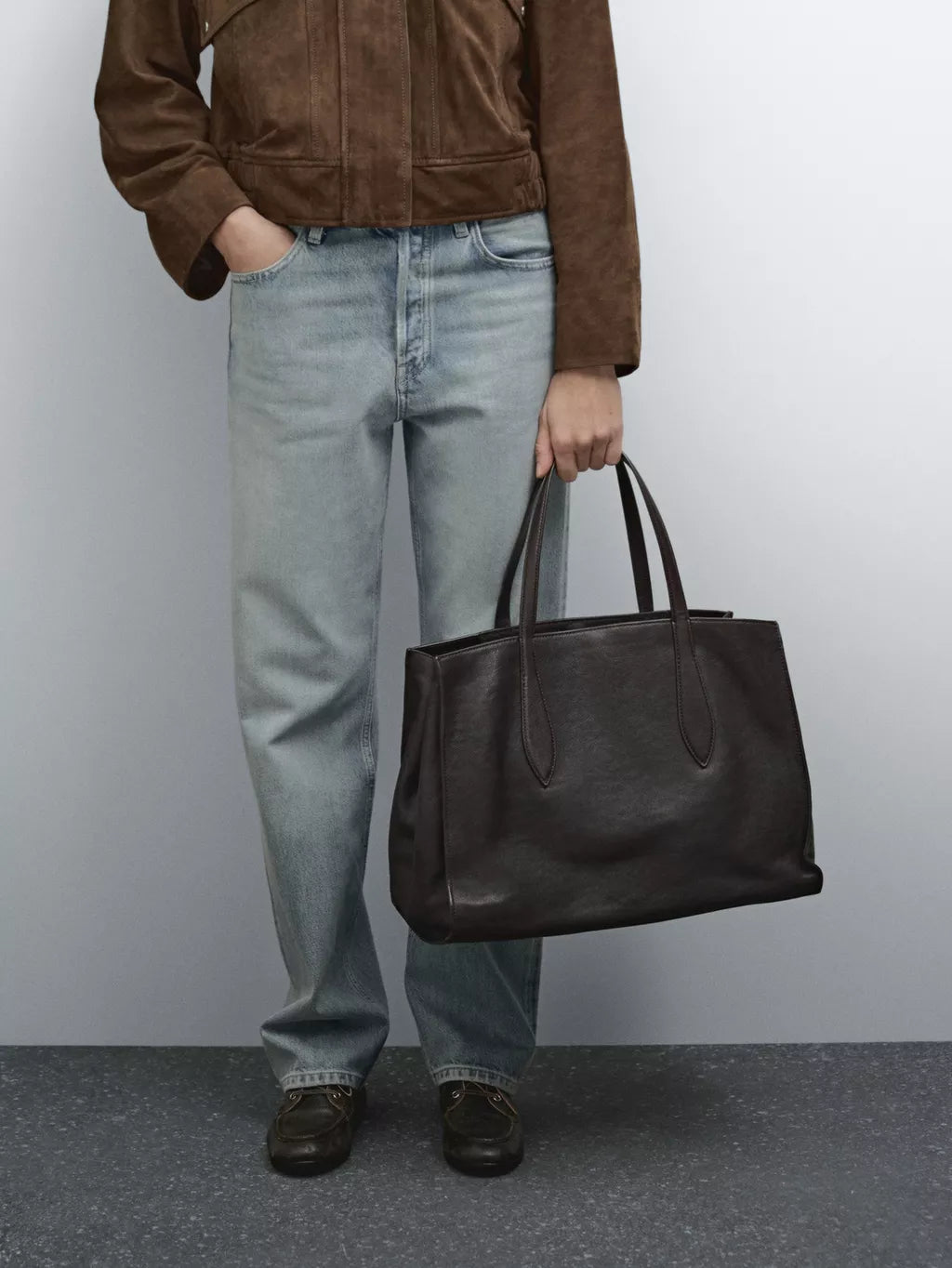 Nappa Leather Maxi Tote Bag