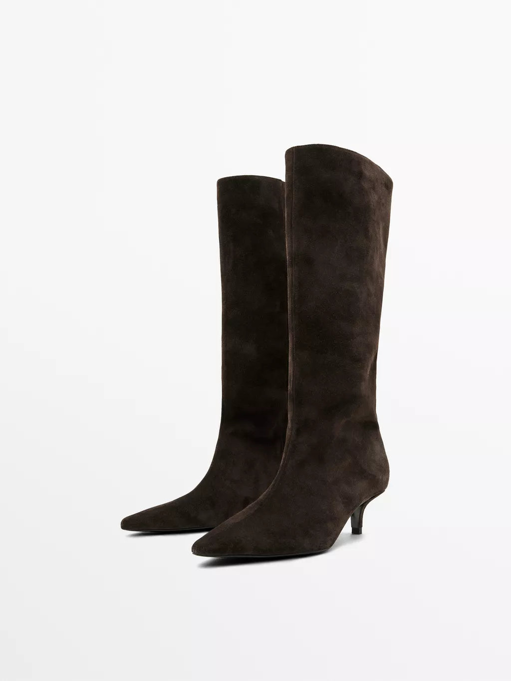 Heeled Split Leather Boots