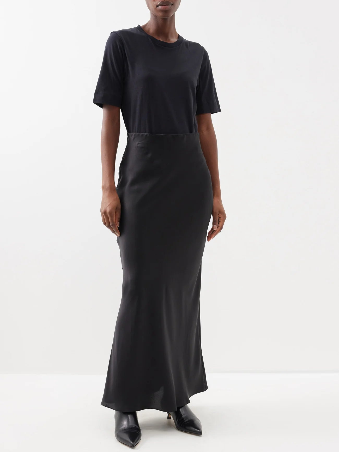 Silk-Satin Maxi Skirt
