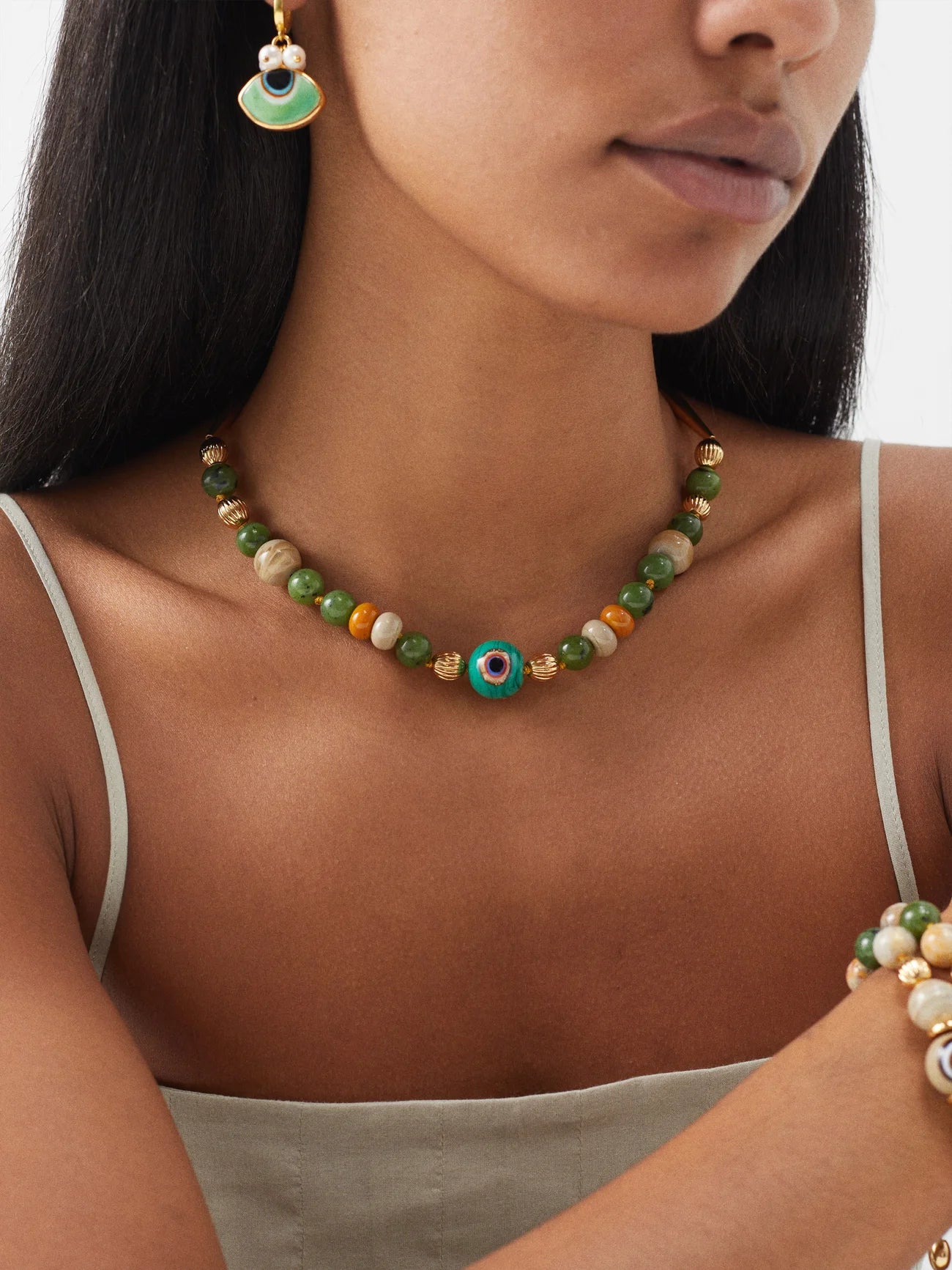 Evil Eye Beaded Necklace