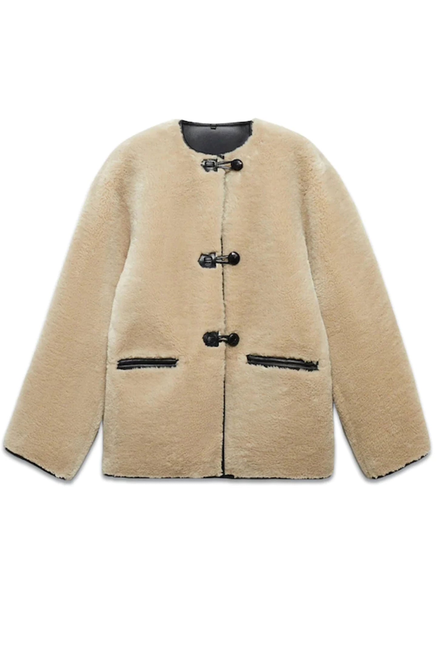 Appliqués faux-fur coat