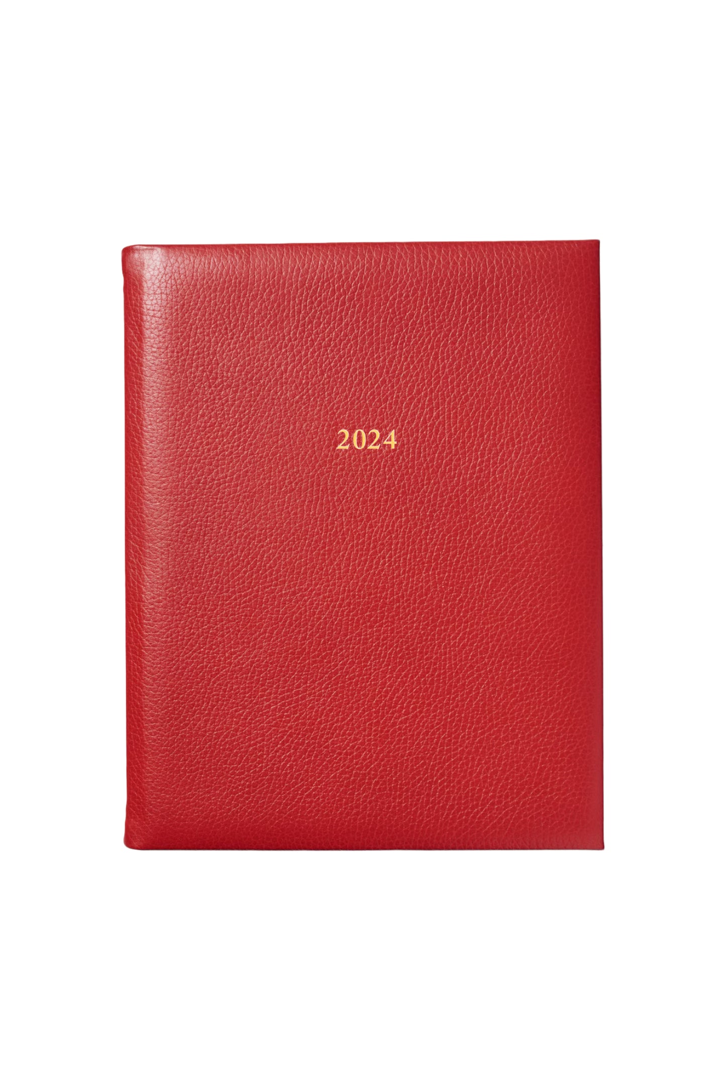 2024 Cardinal Red Pebble A4 Day to Page Leather Diary