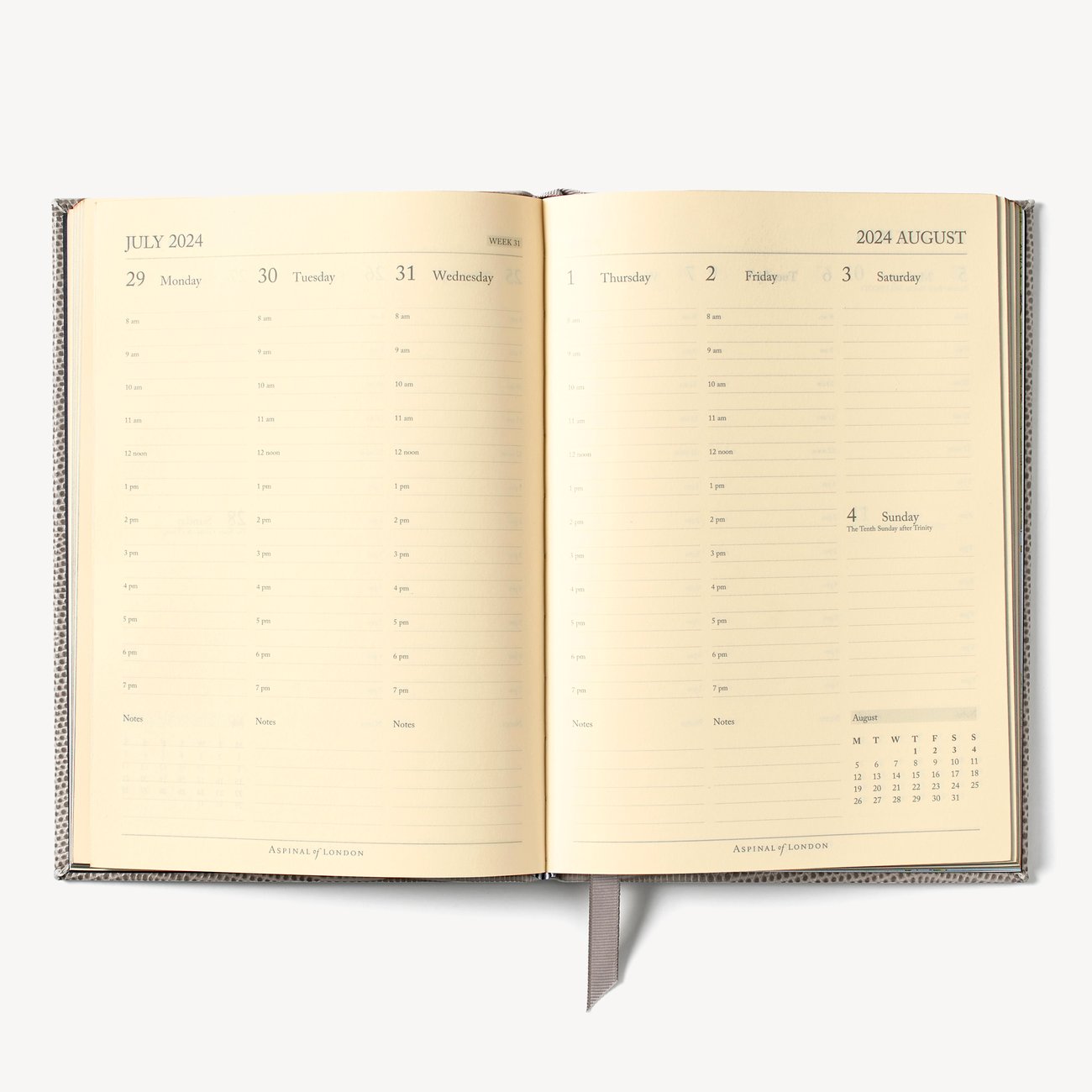 2024 A5 Week to View Leather Diary