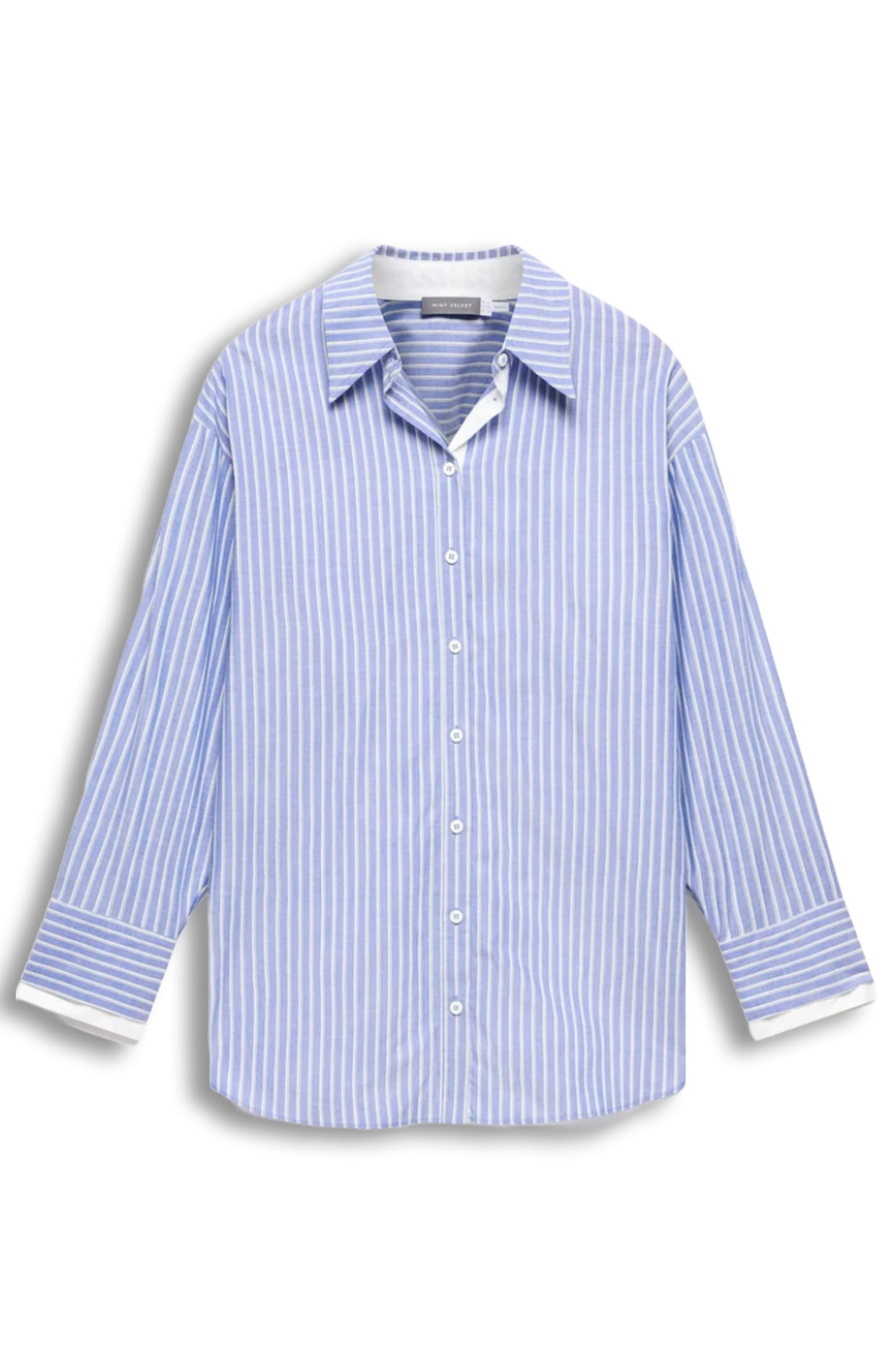 Blue Striped Block Panel Shirt