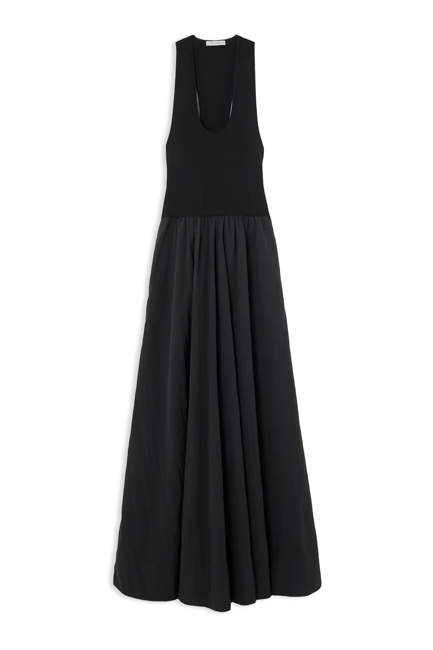 Ribbed-knit And Poplin Maxi Dress