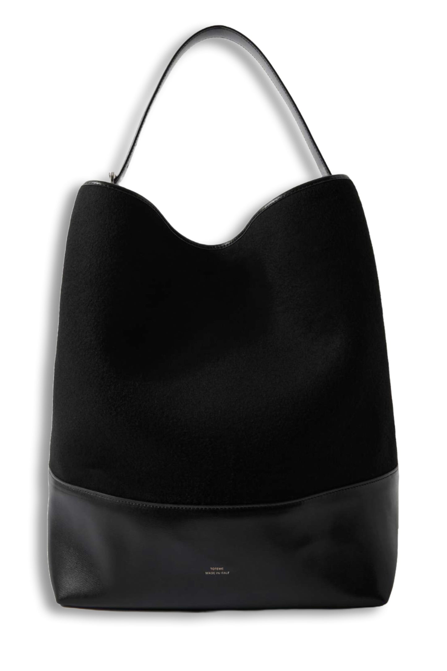 Leather-Trimmed Suede Tote