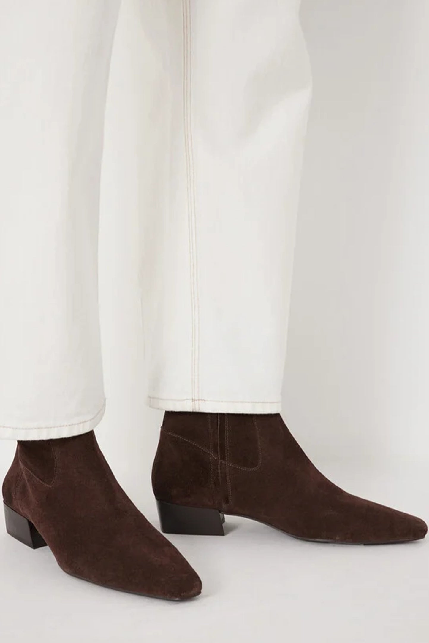 Suede Square-Toe Boots