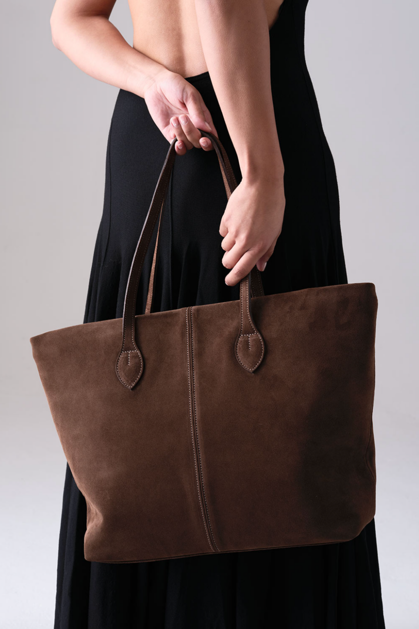 Alice Tote, Chocolate Suede