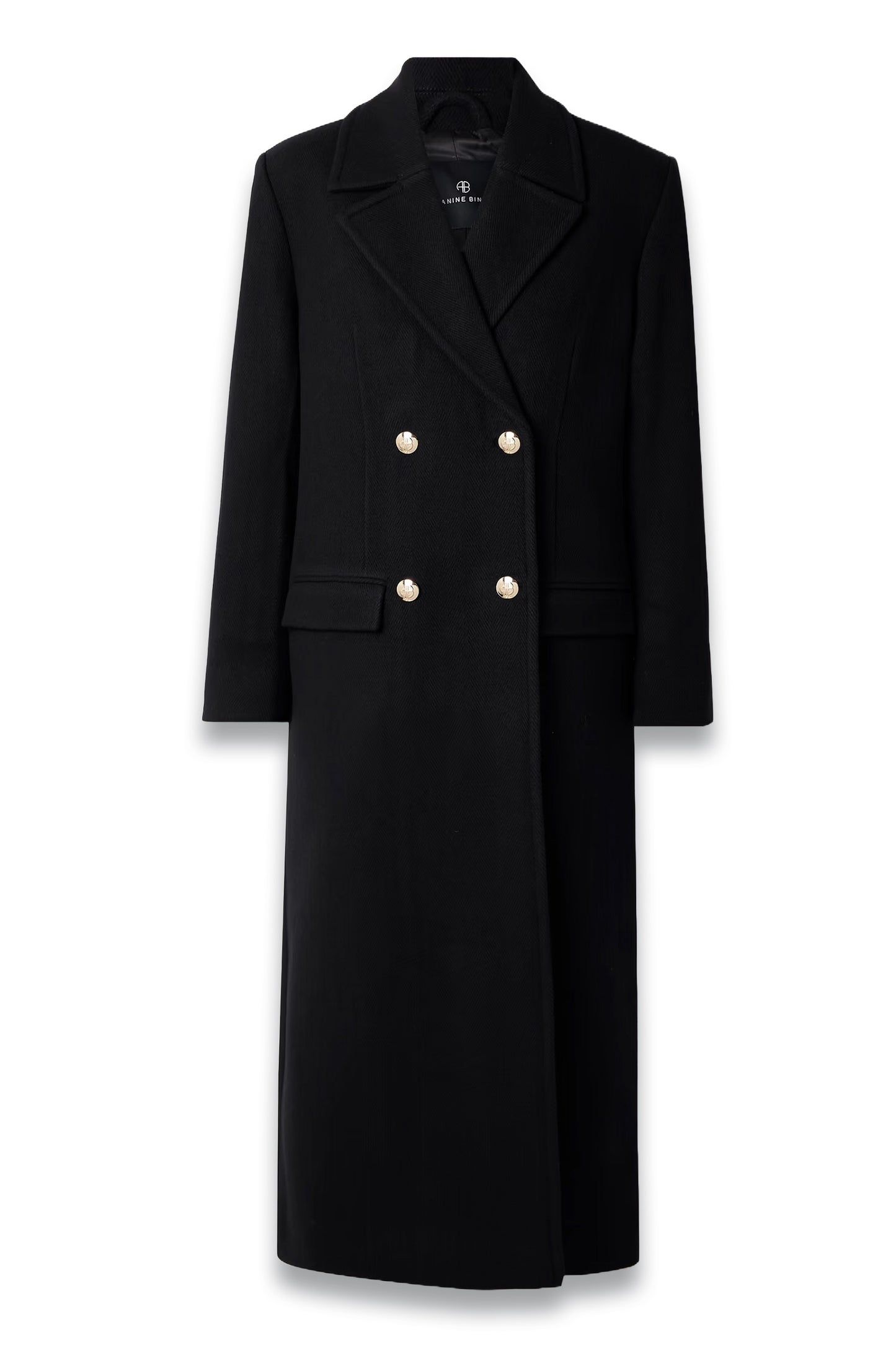 Raleigh double-breasted herringbone wool-blend coat