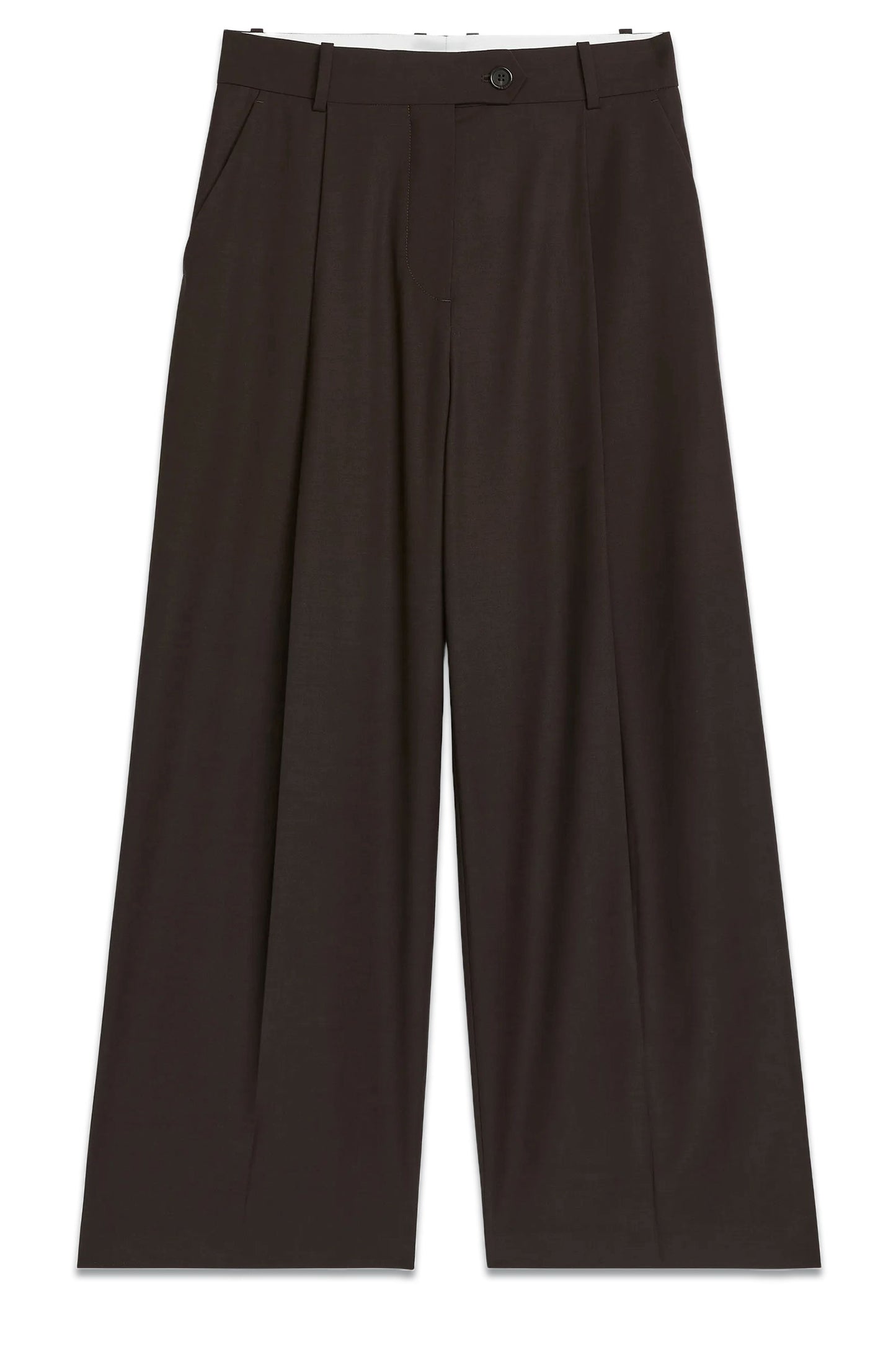 Wide Hopsack Wool Trousers
