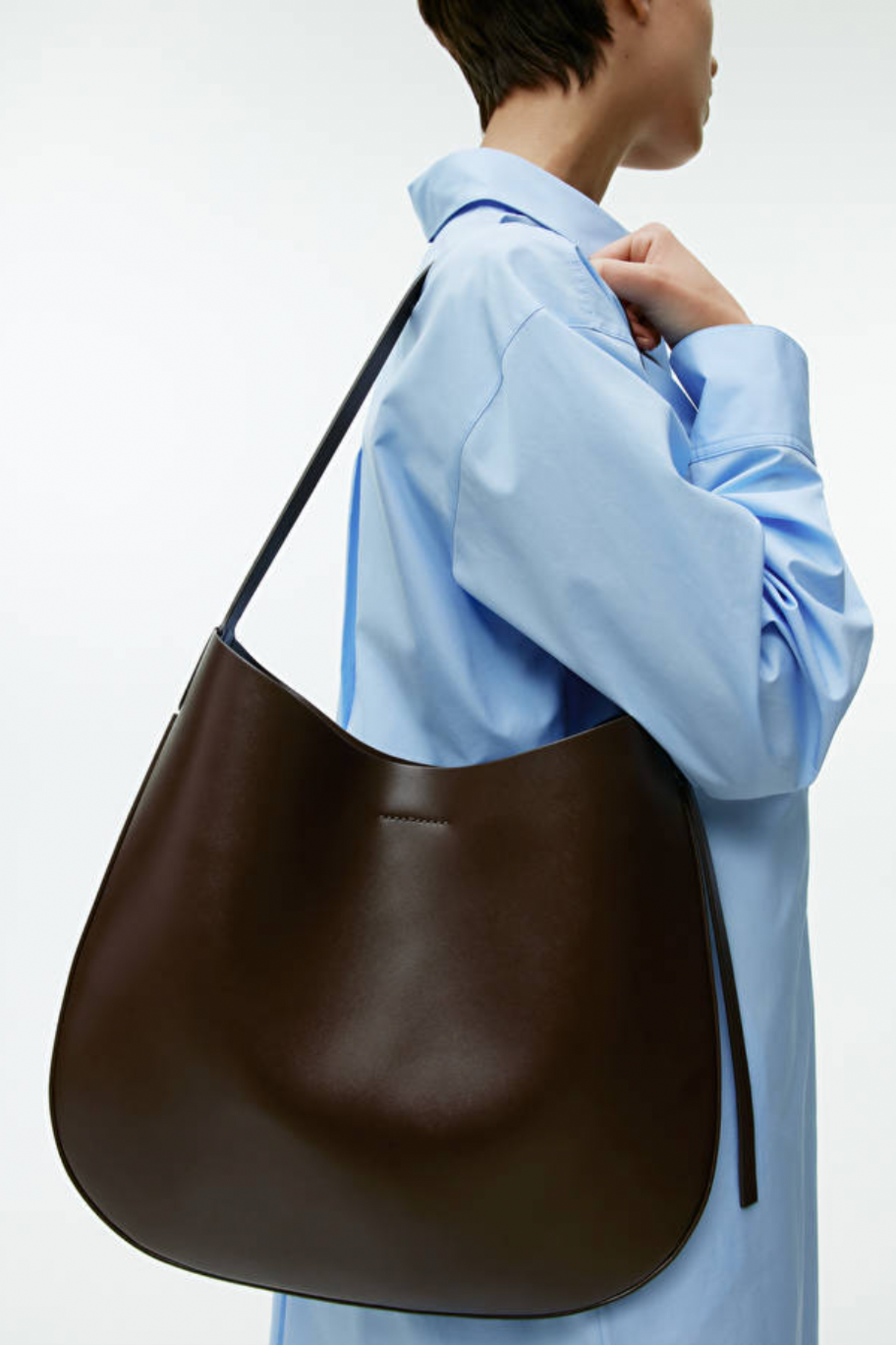 Dark Brown Crescent Shoulder Bag