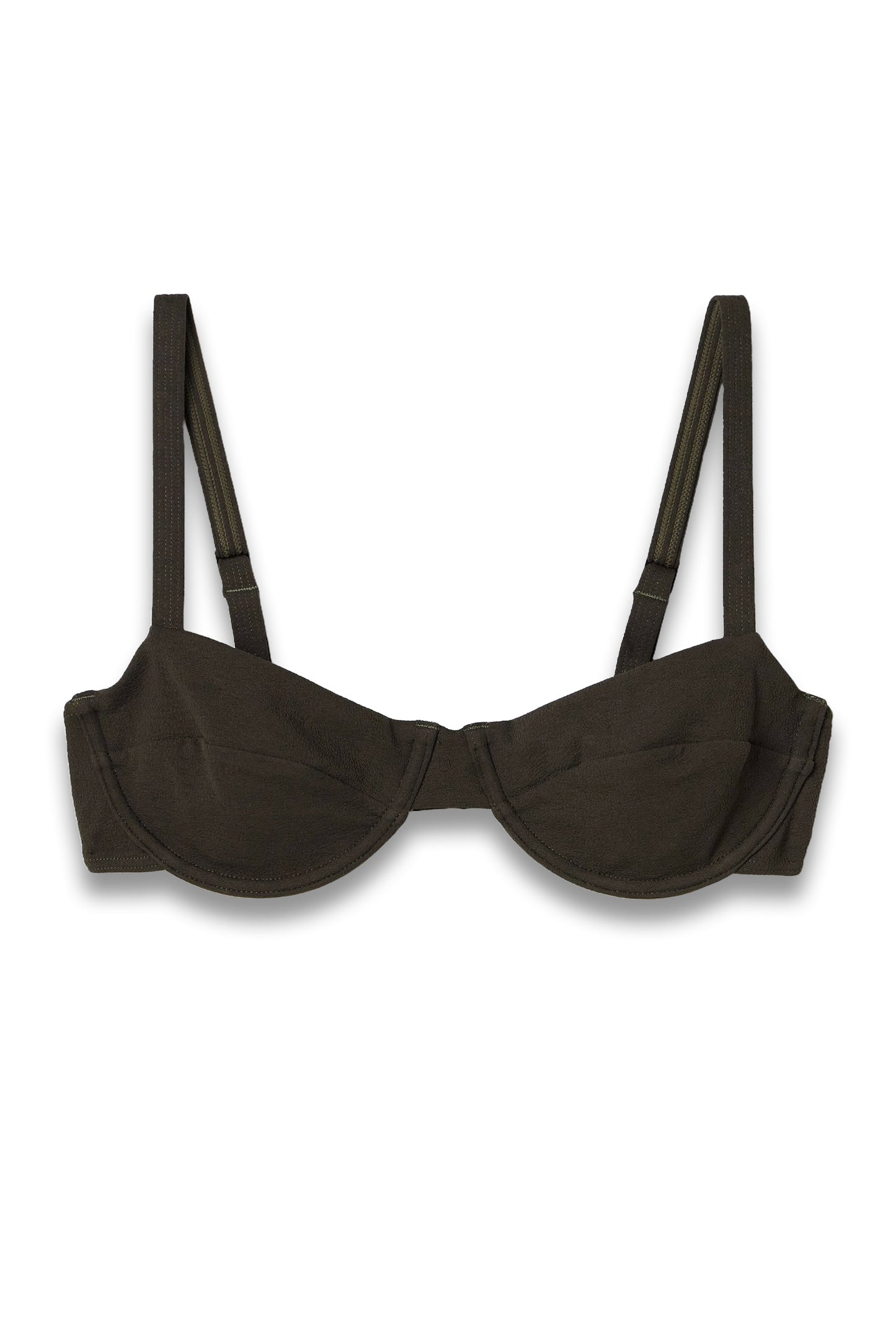 Stretch Recycled-Crepe Underwired Bikini Top