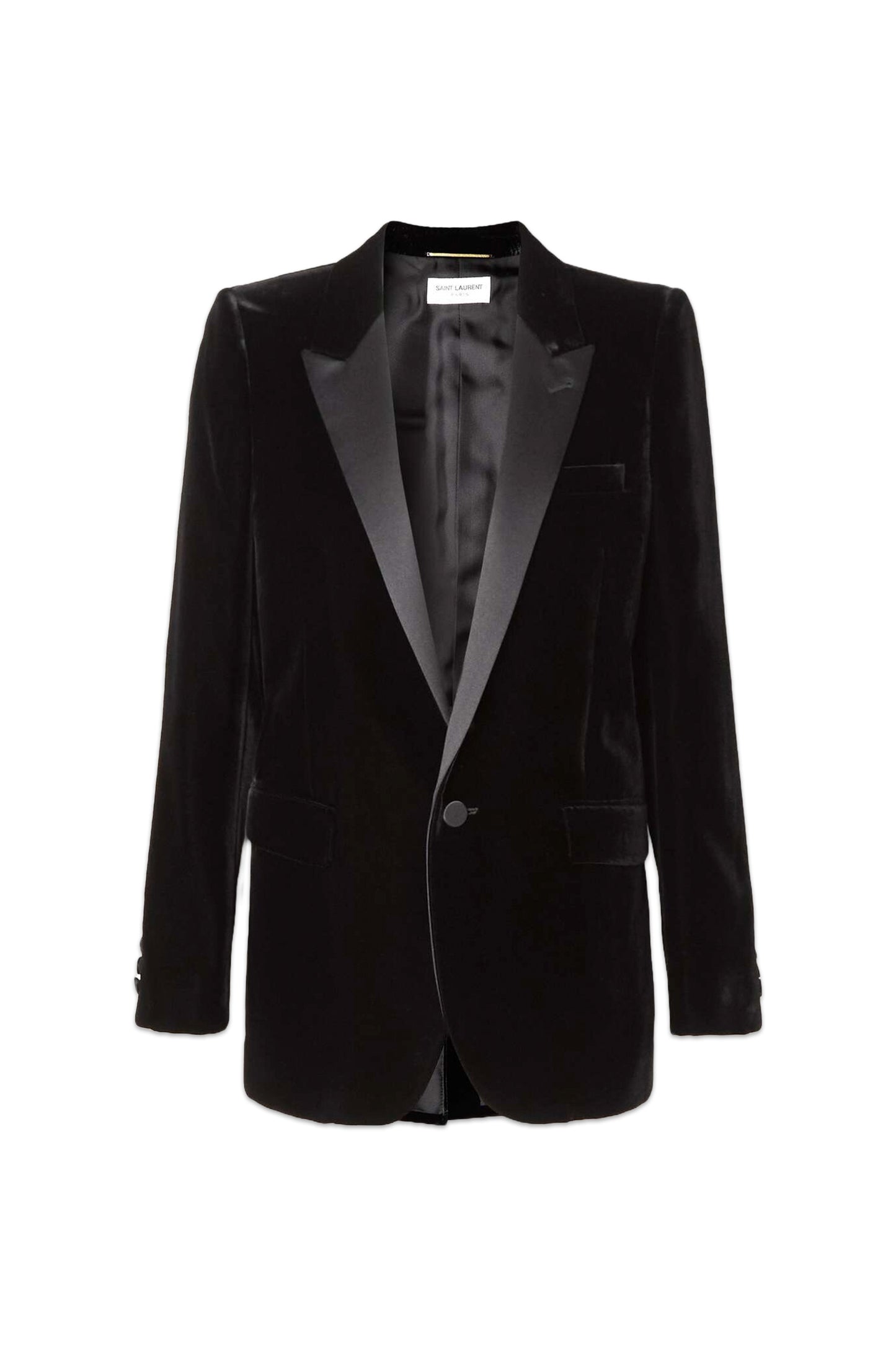 Satin-Trimmed Velvet Blazer