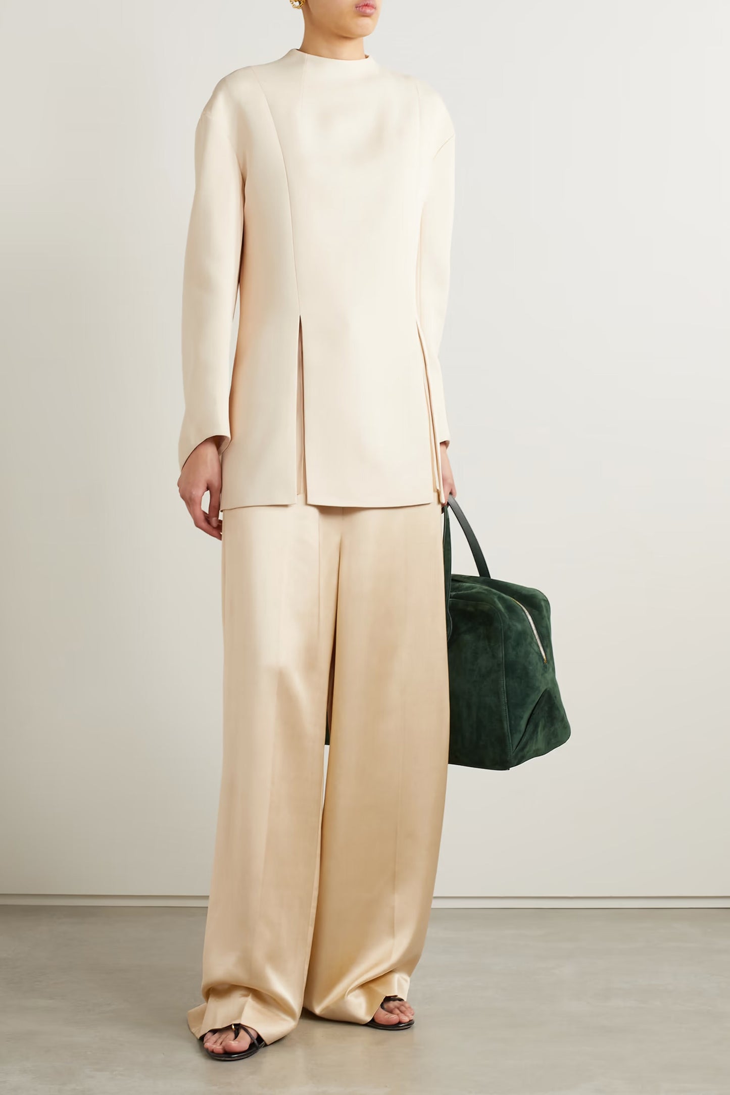 Banton Satin and Faille Wide-leg Pants