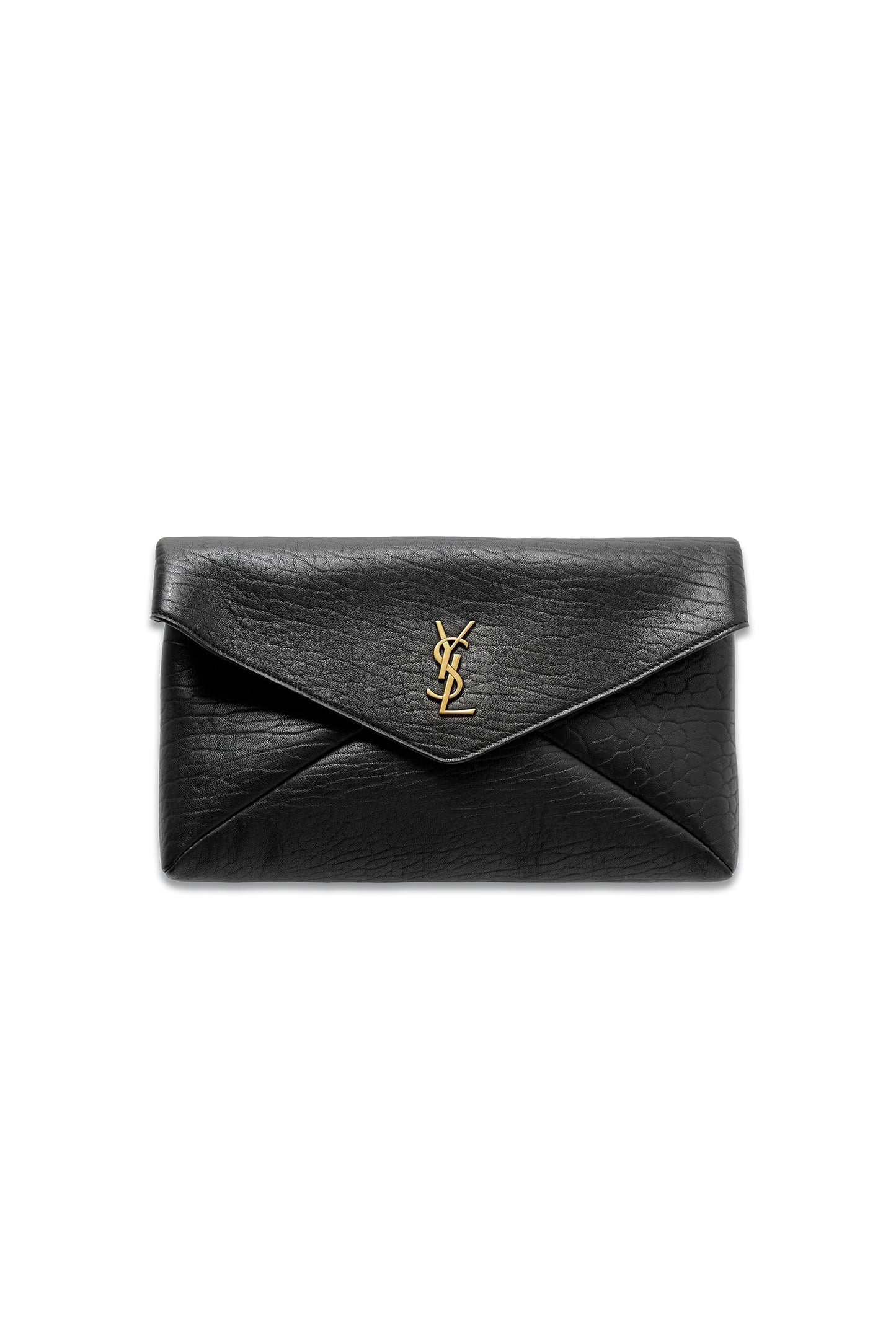 Cassandre Textured-leather Clutch