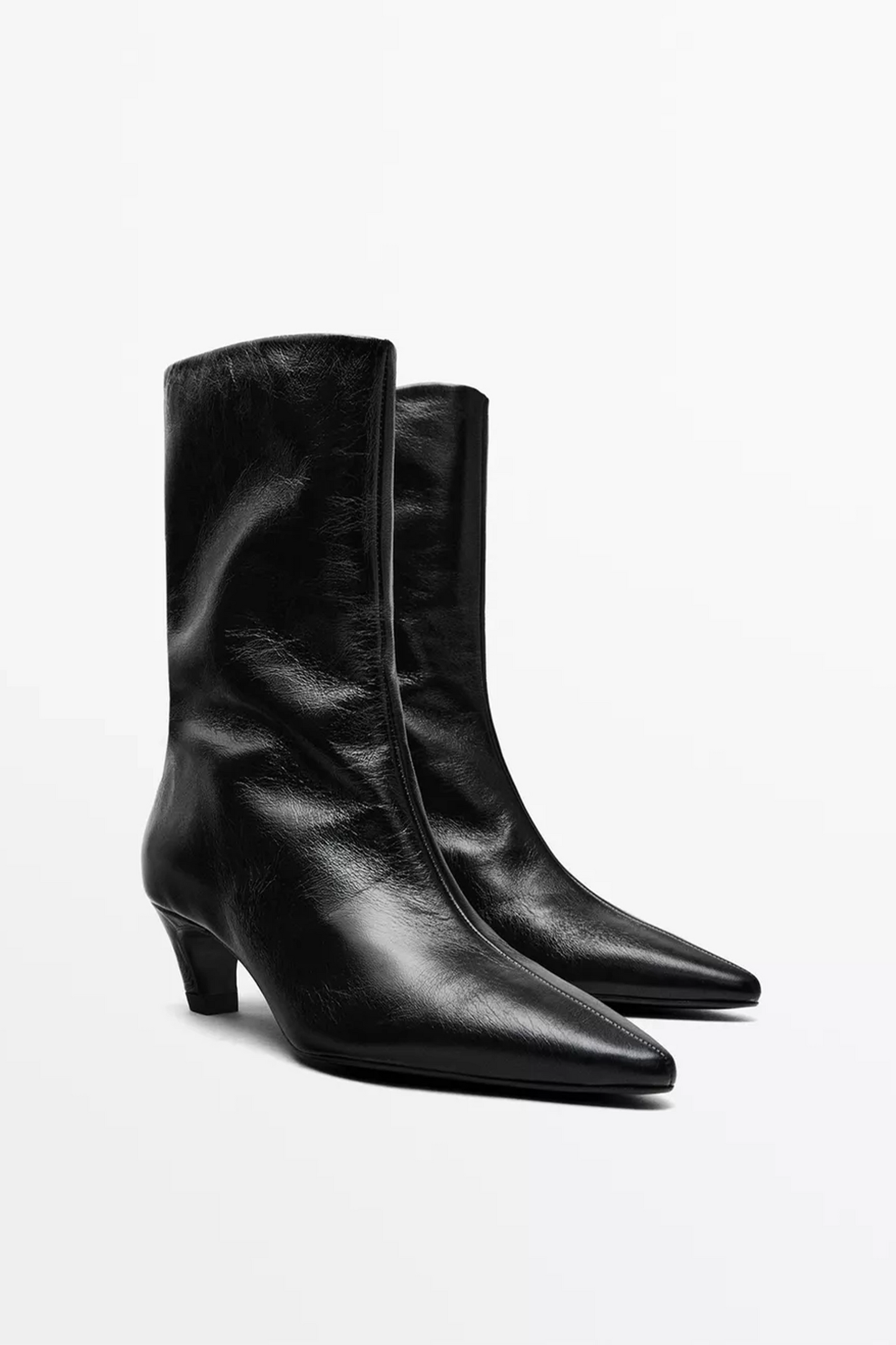 Leather High Heel Ankle Boot