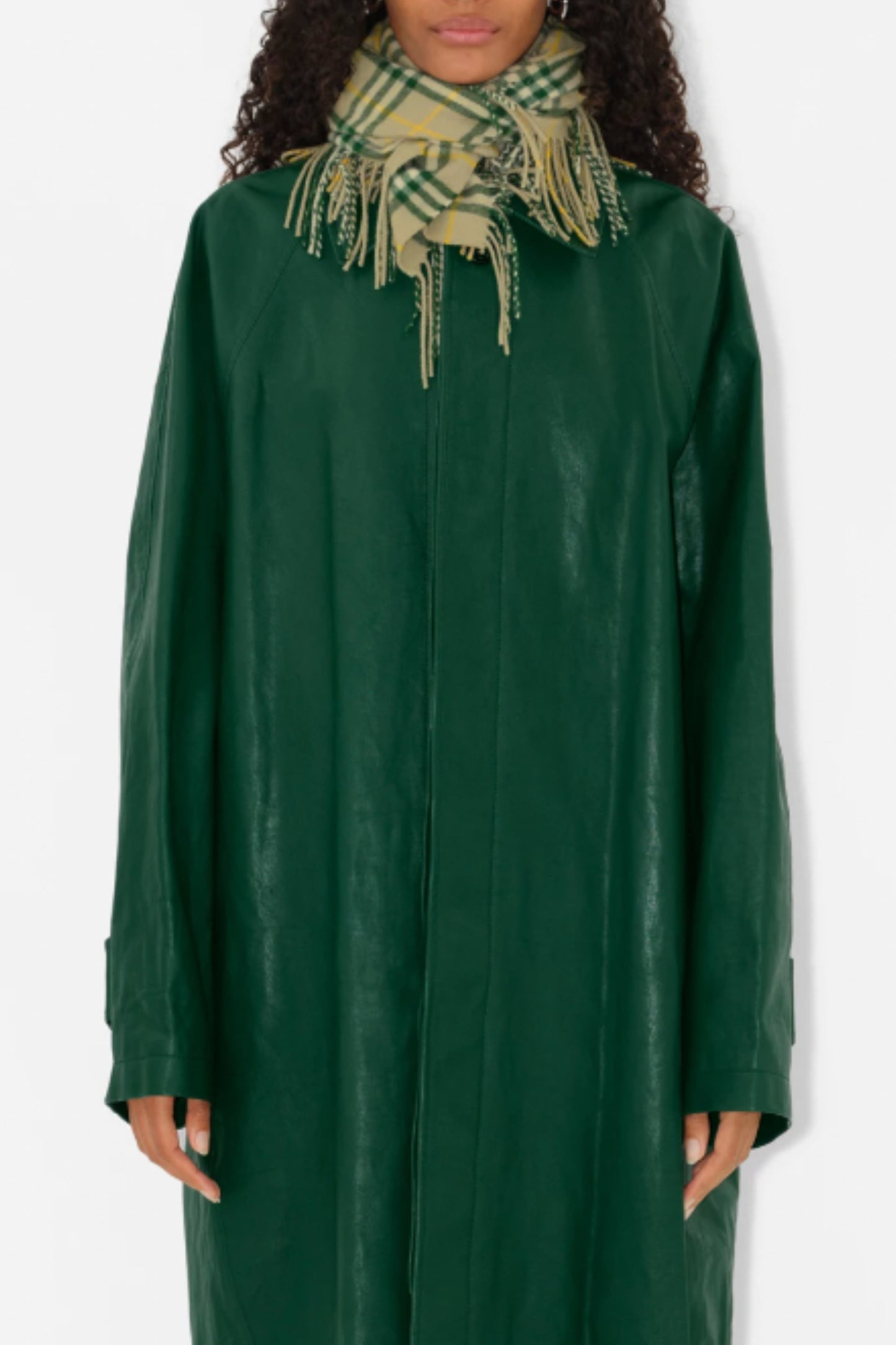 Check Hunter Cashmere Fringed Scarf