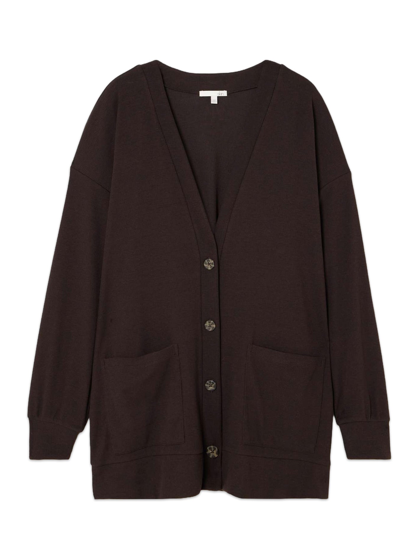 Nicolette Ribbed Stretch-Pima Cotton and Modal-Blend Cardigan