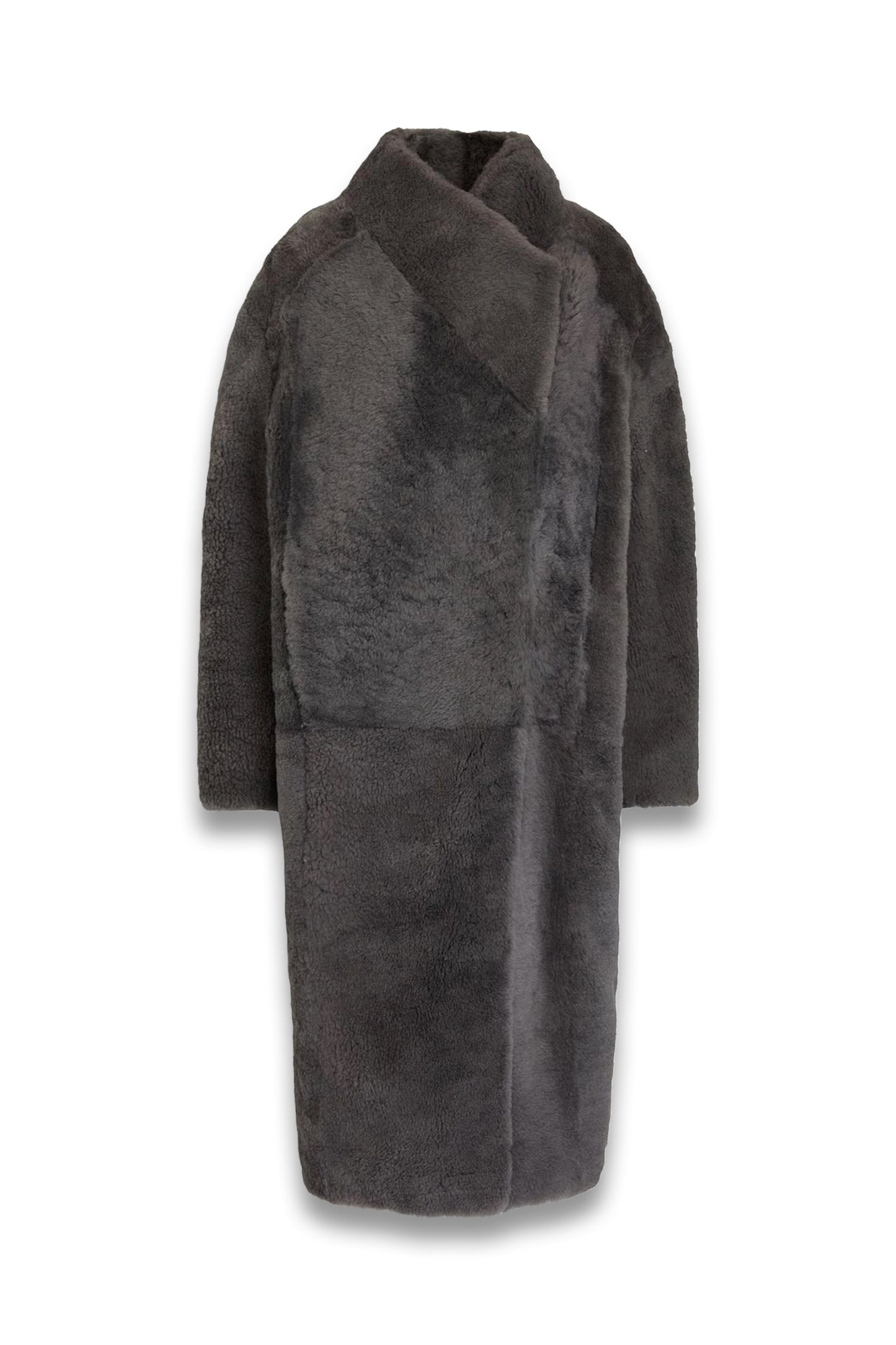Wrap-Effect Shearling Coat