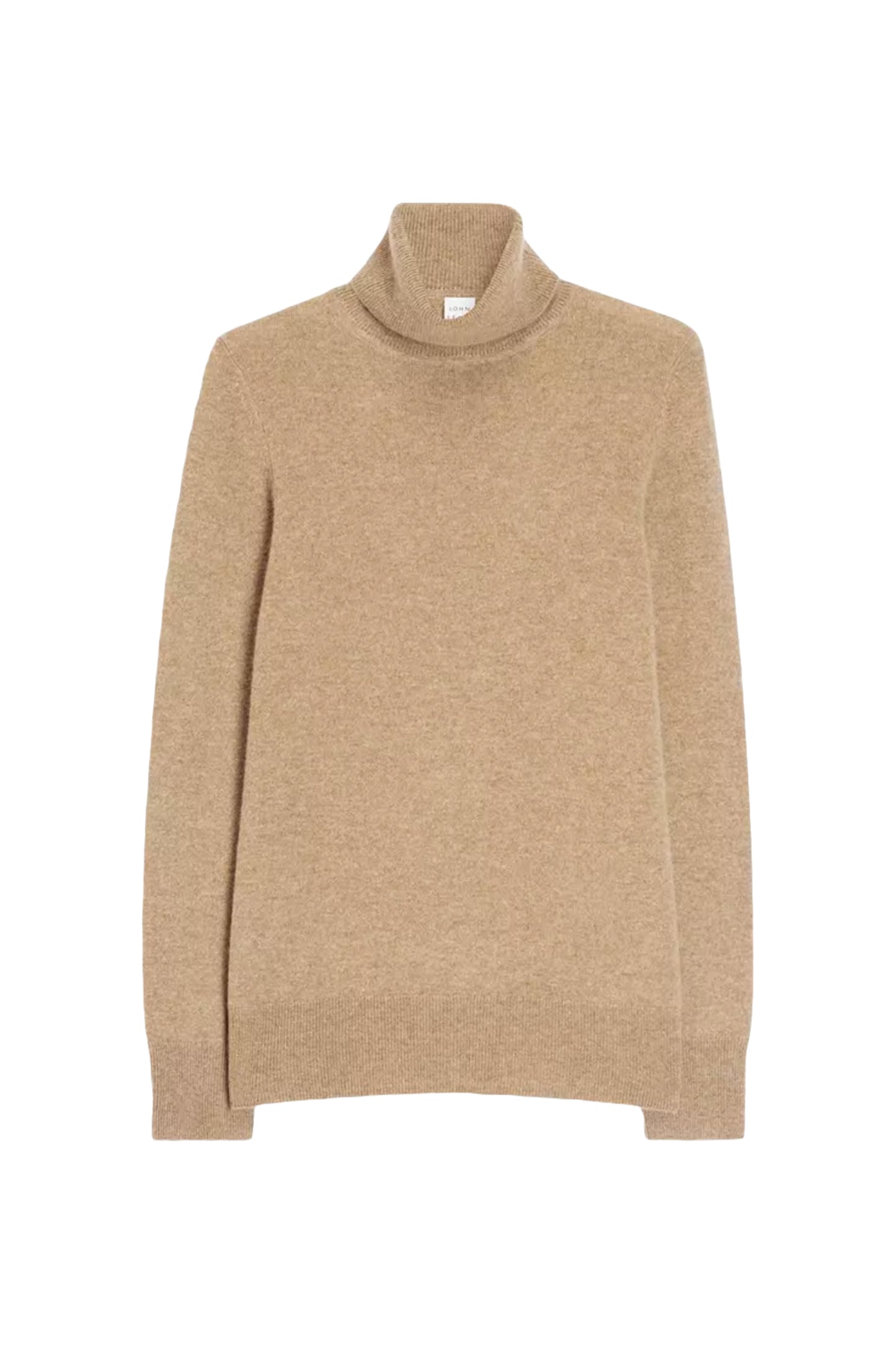 Beige Cashmere Roll Neck Jumper
