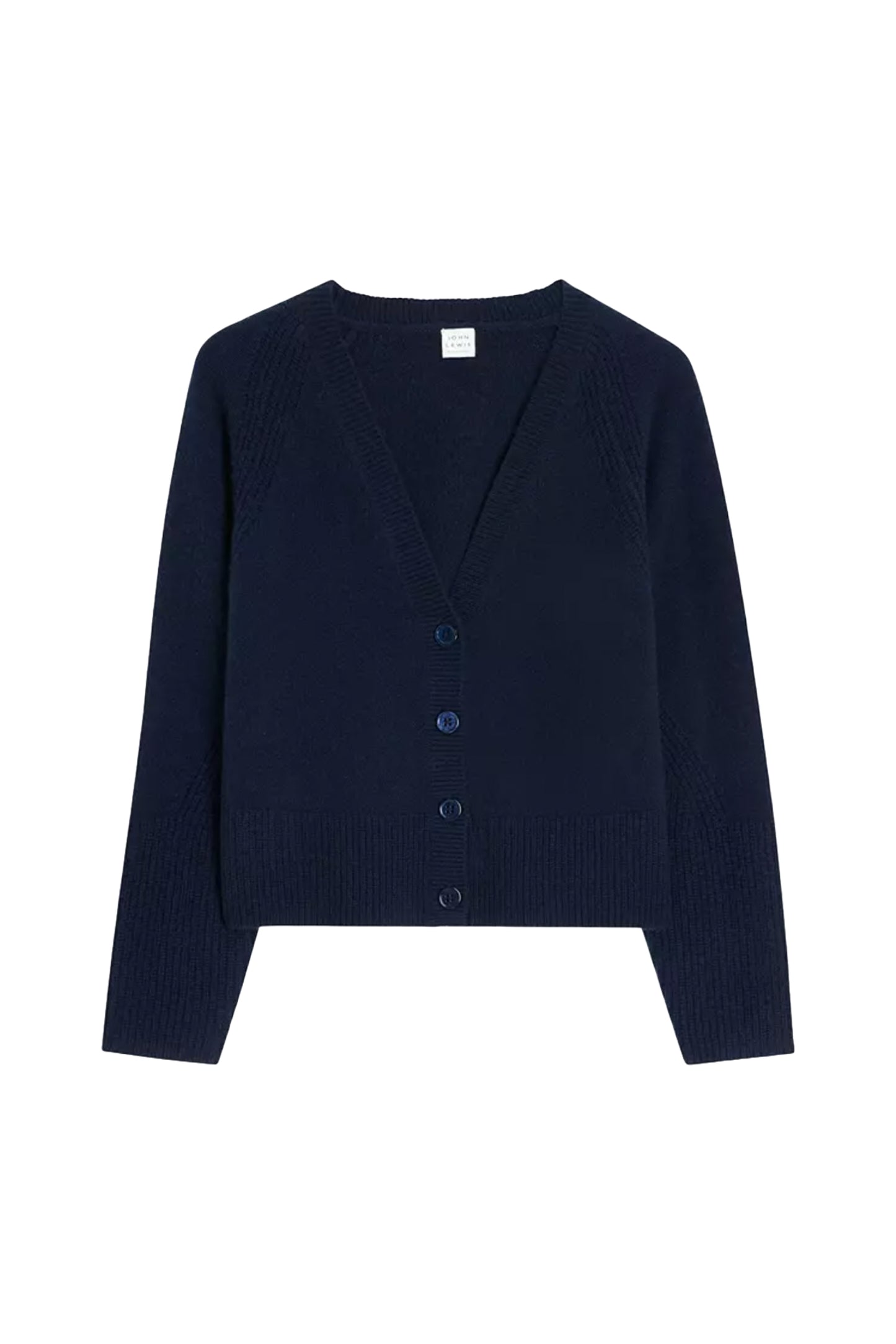 Navy Cashmere V-Neck Cardigan