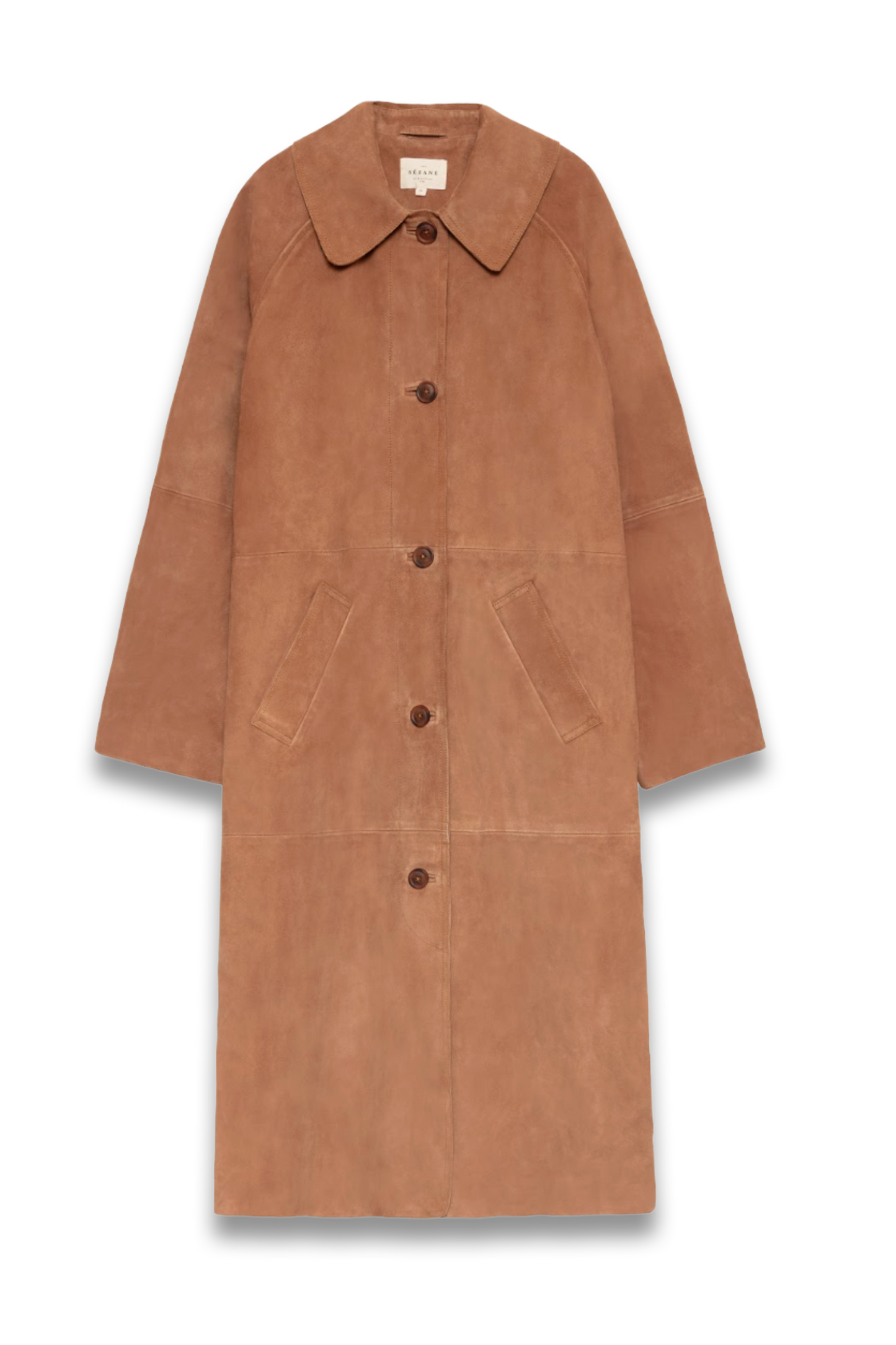 Clyde Coat in Camel Suede