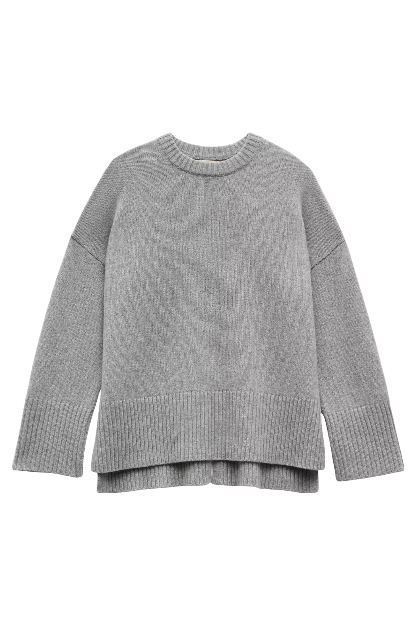 Danielle Split Back Mid Grey Marl Wool Jumper
