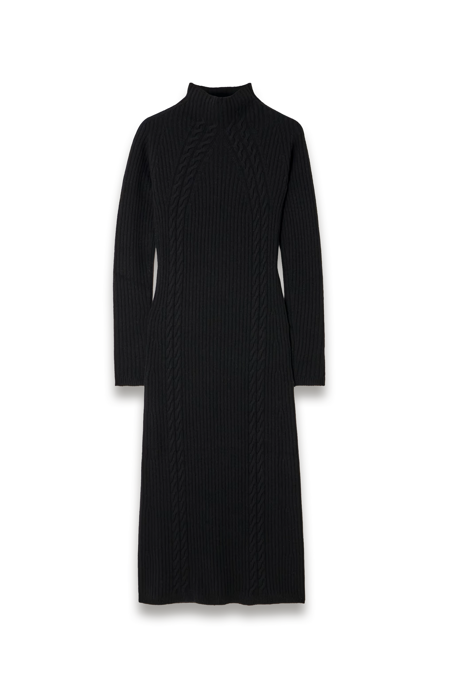 Zelanda Cable-knit Wool and Cashmere-blend Turtleneck Midi Dress