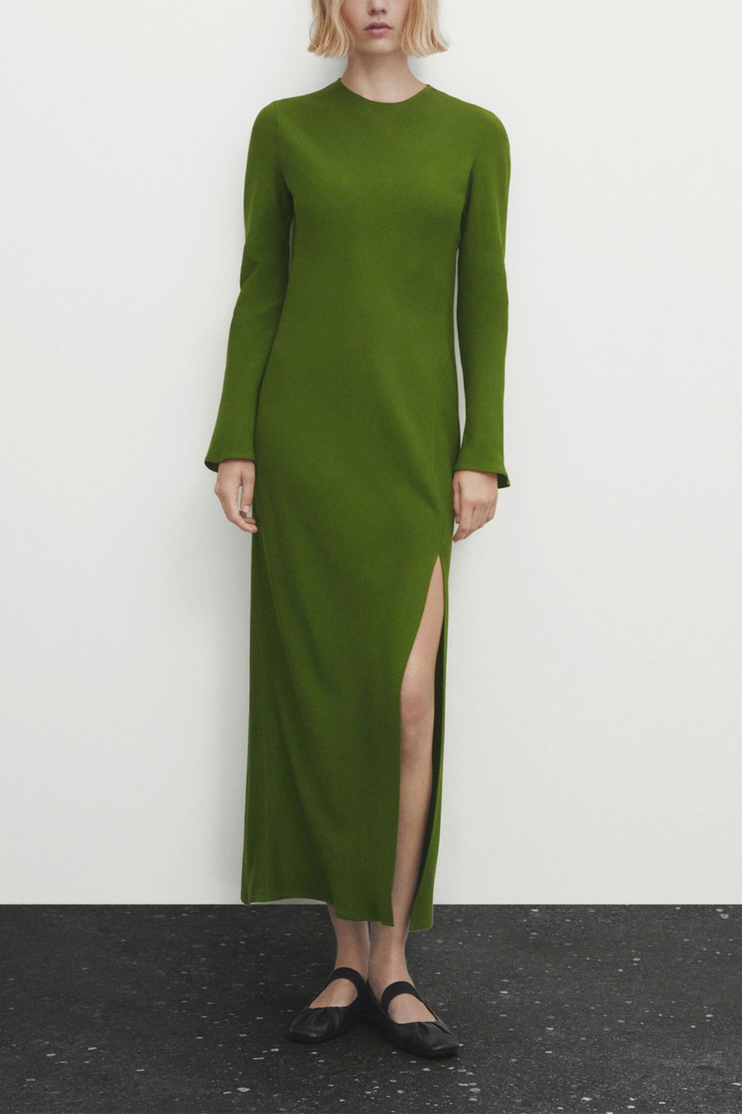 Flowing Long Sleeve Dress with Opening Detail