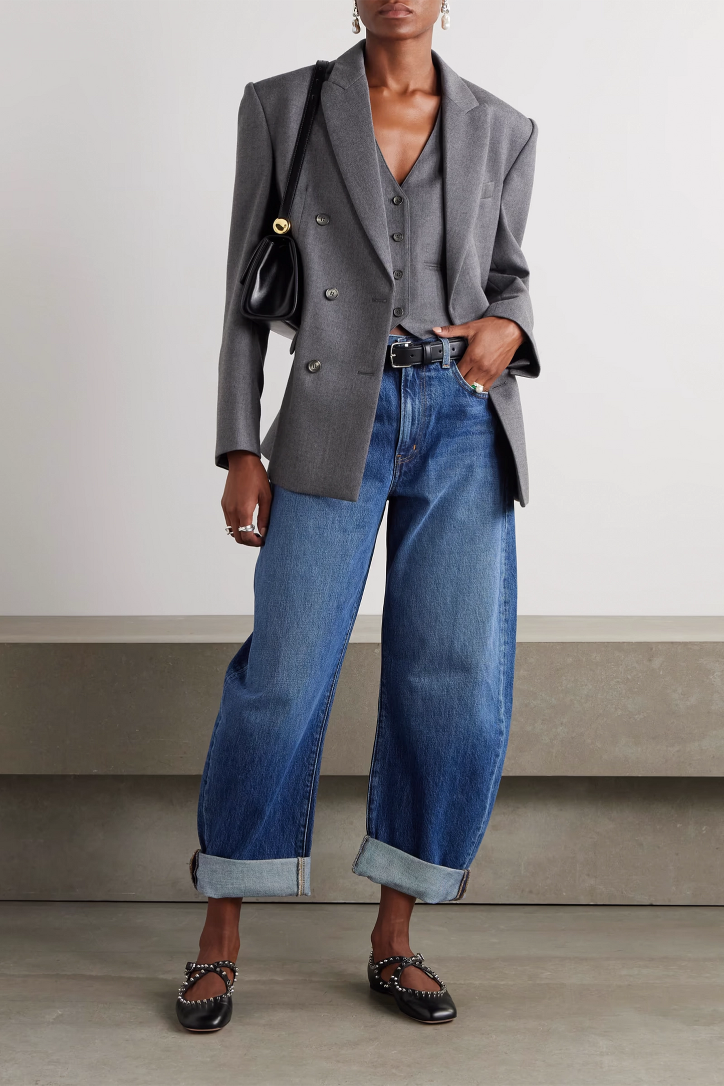 The Bubble high-rise barrel-leg jeans
