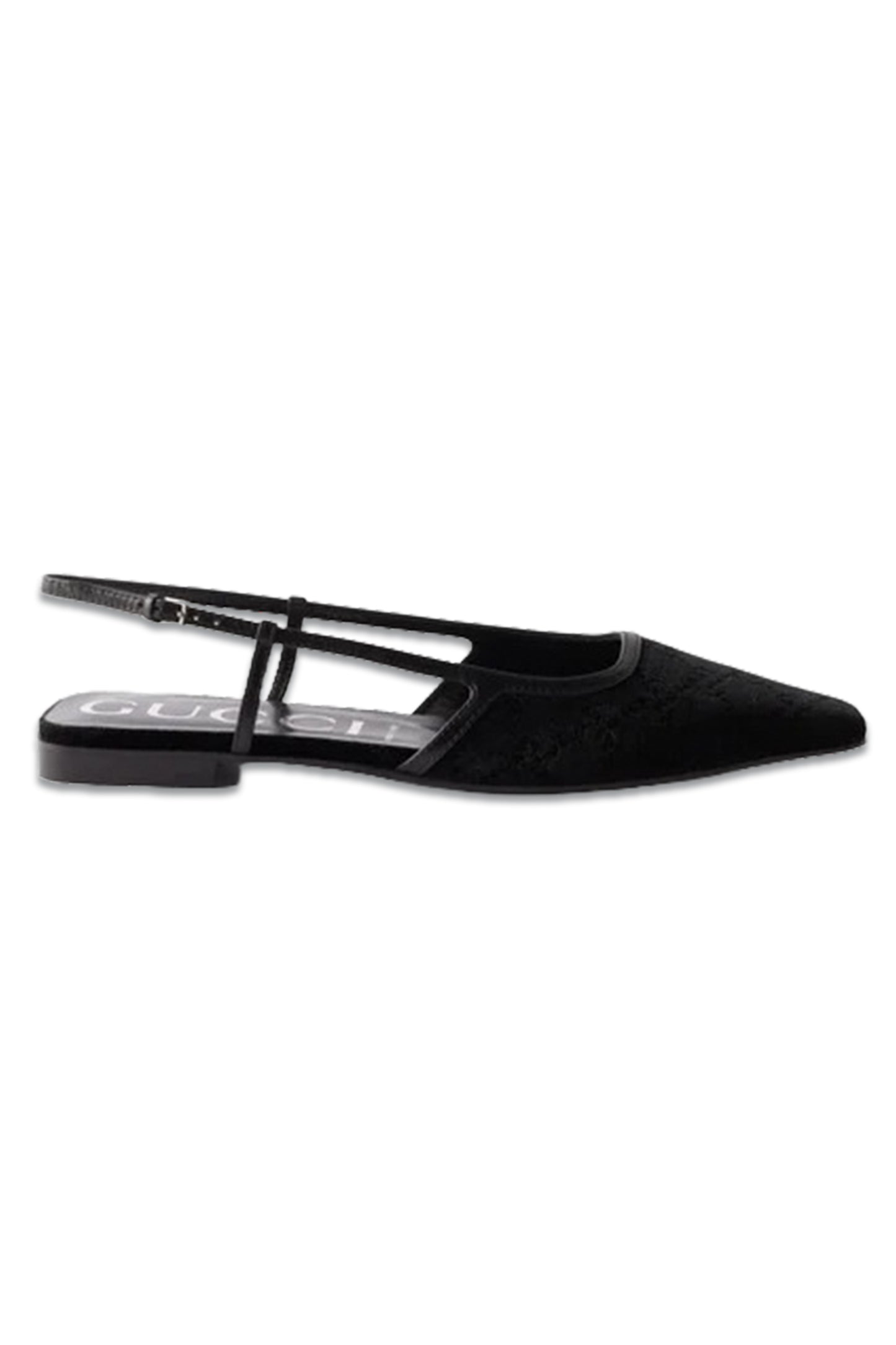 GG-jacquard Velvet Slingback Flats
