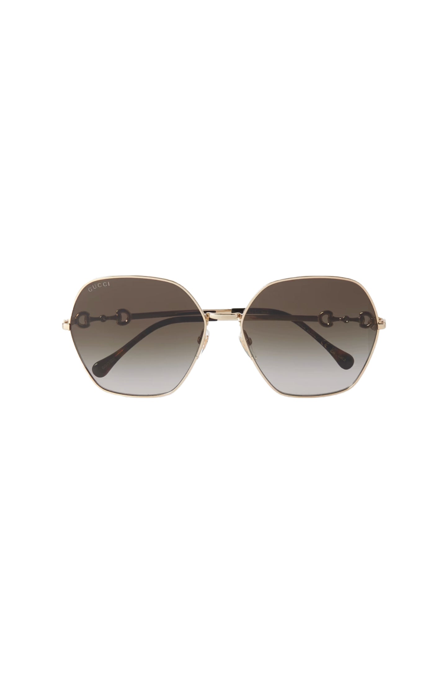 GG Horsebit D-frame Gold-tone Metal Sunglasses