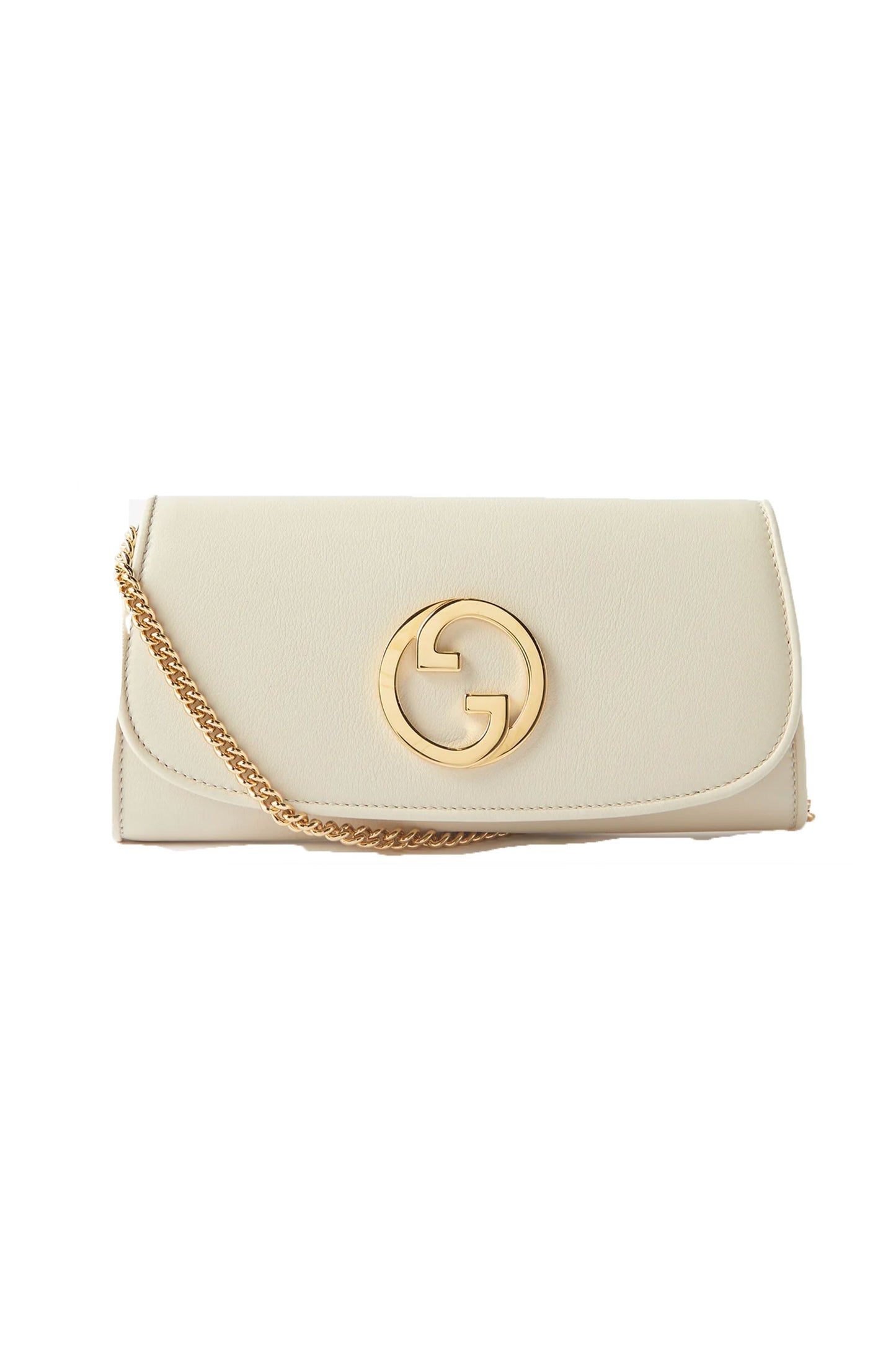 White Blondie Chain-Strap Leather Cross-body Bag