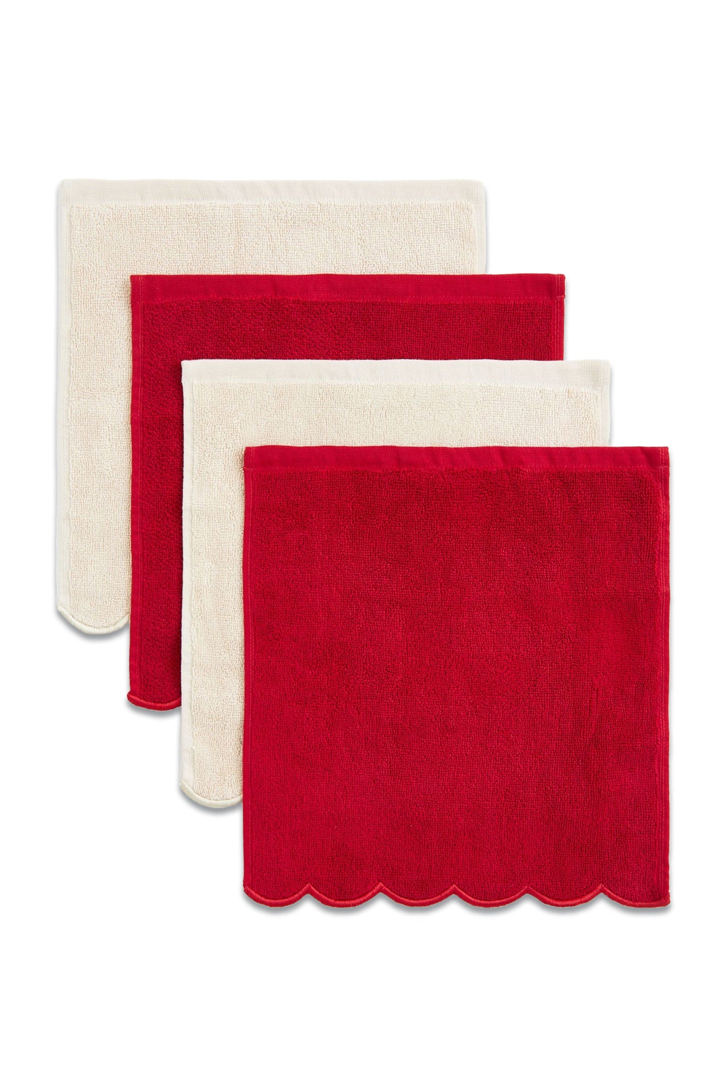 4-pack Scalloped-edge Flannels
