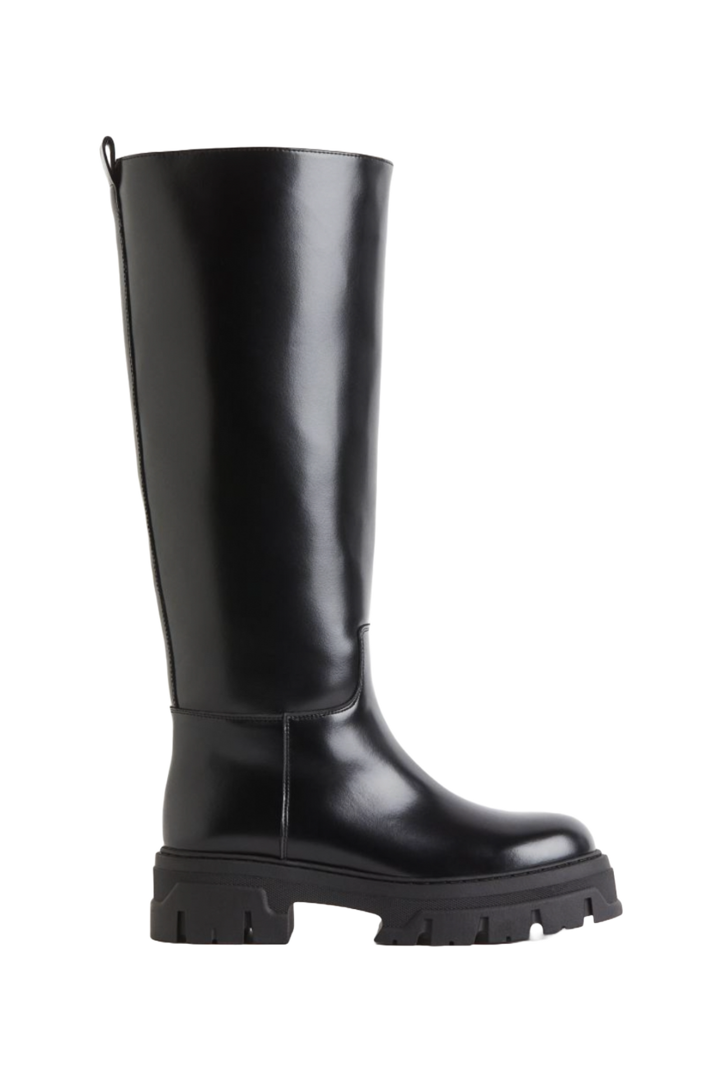 Black Chunky Knee-High Boots