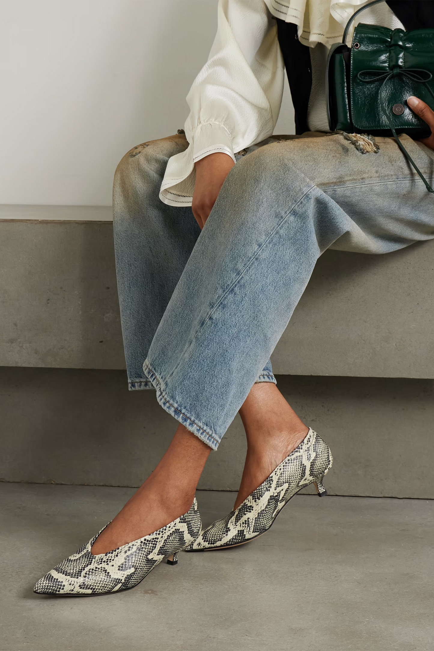 Clara Snake-effect Leather Pumps