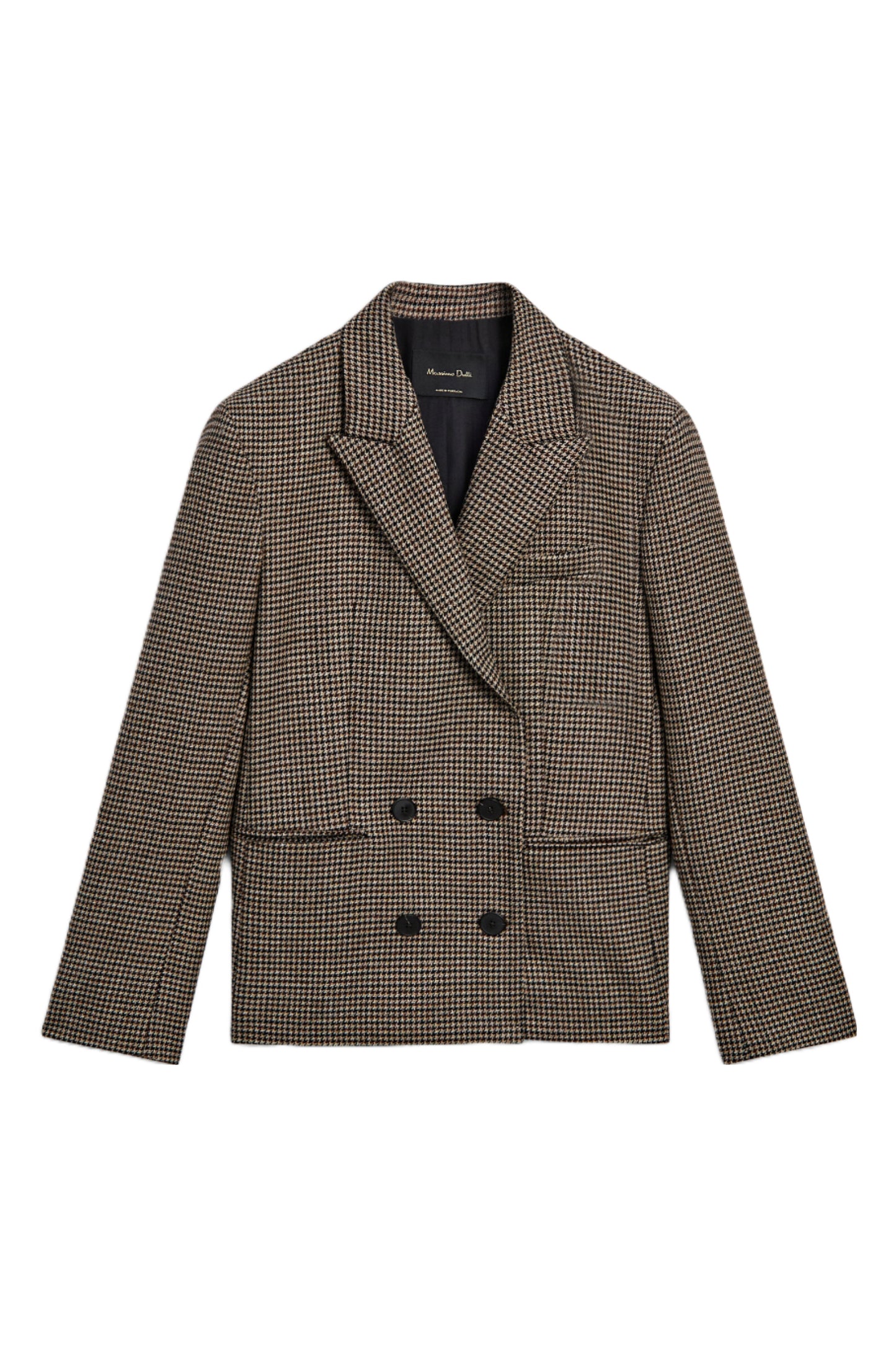 Houndstooth Double-Breasted Blazer