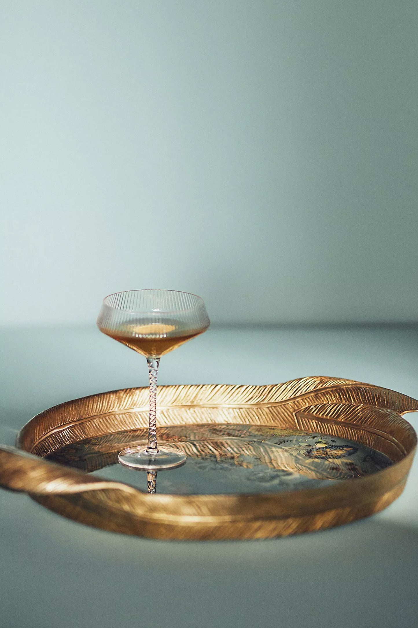 House of Hackney for Anthropologie Decorative Leaf Round Metal Tray