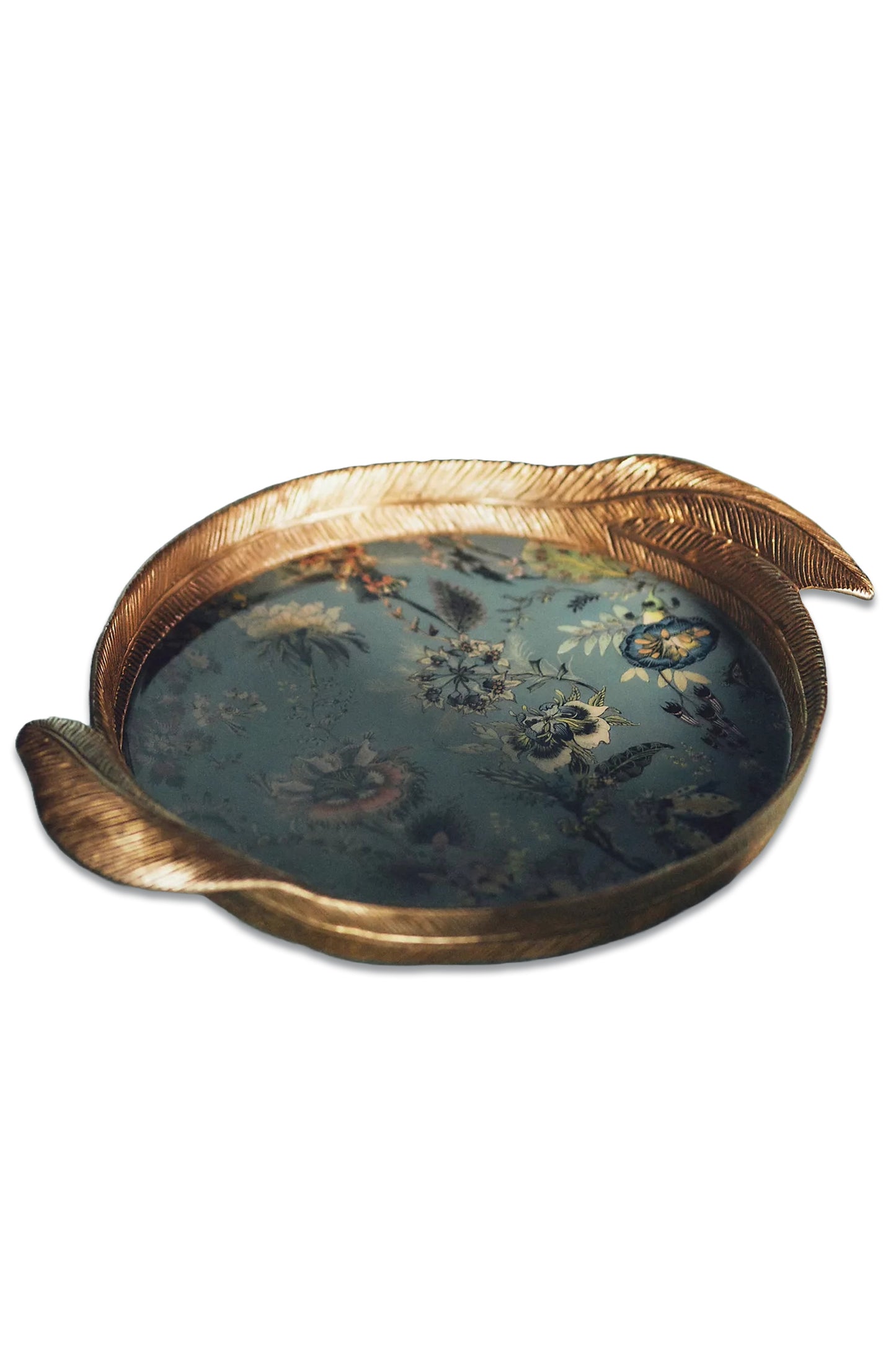 House of Hackney for Anthropologie Decorative Leaf Round Metal Tray