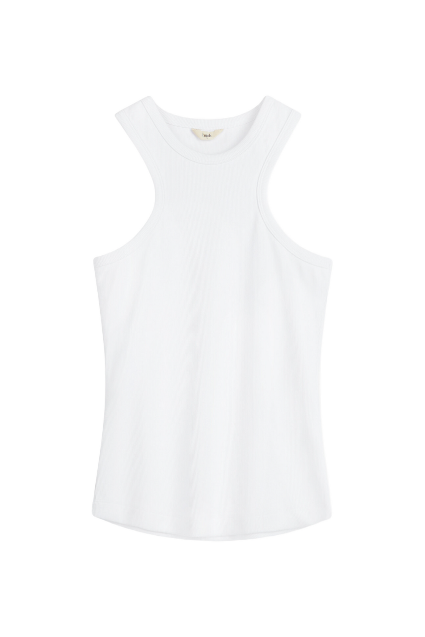 White Racer Ribbed Tank Top