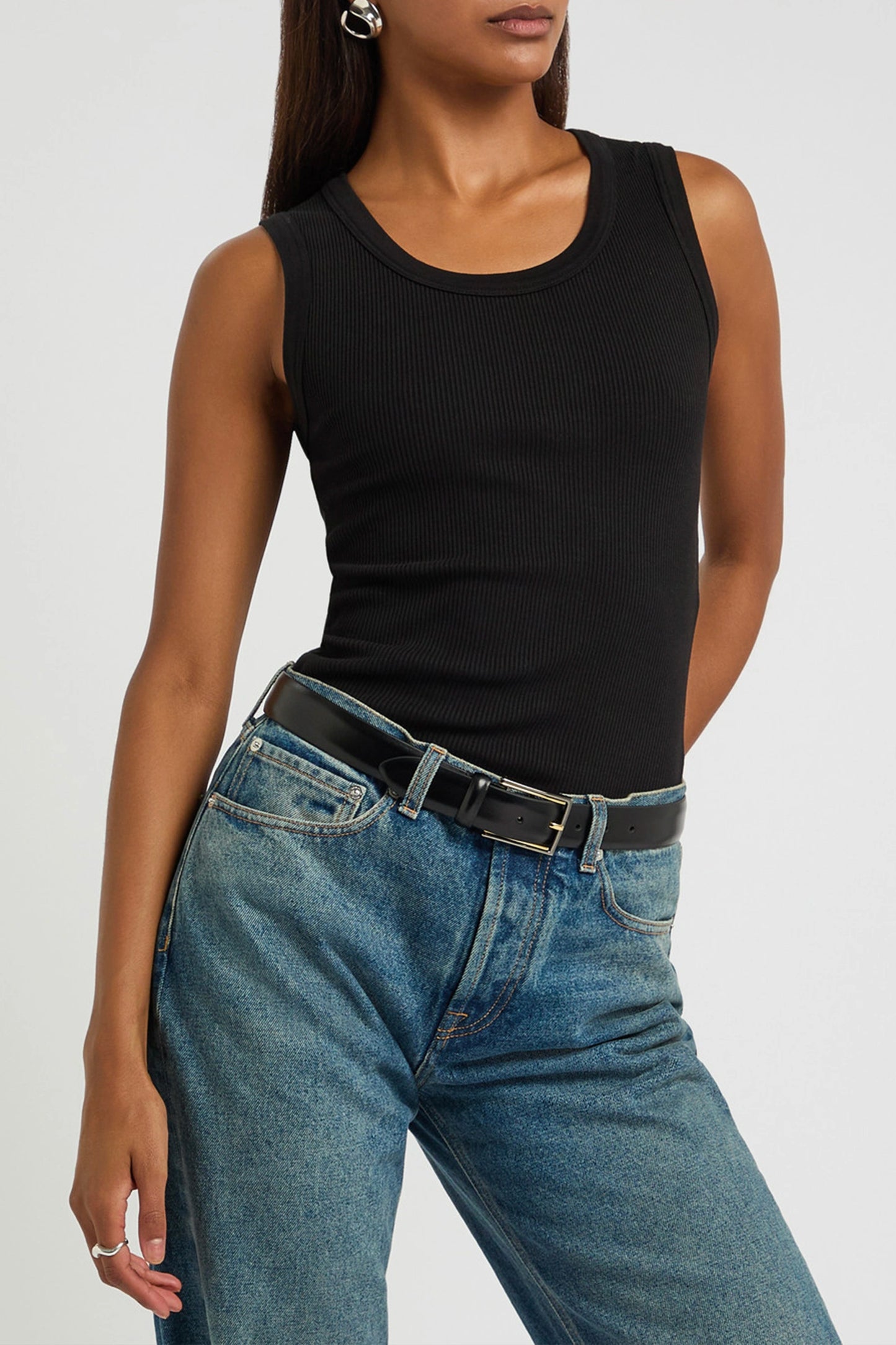 Glossed Leather Belt