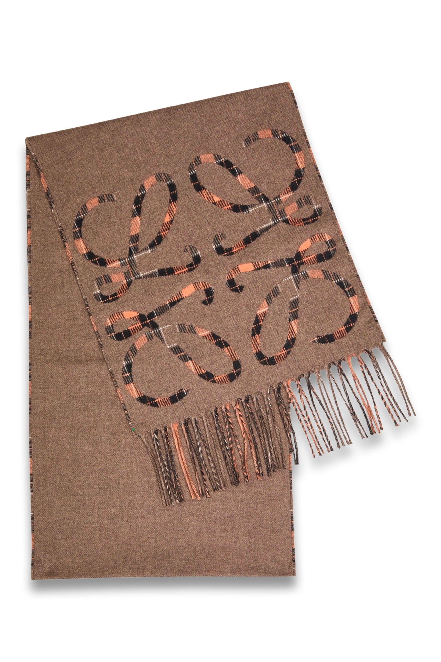 Anagram Checked Silk and Cashmere-blend Scarf