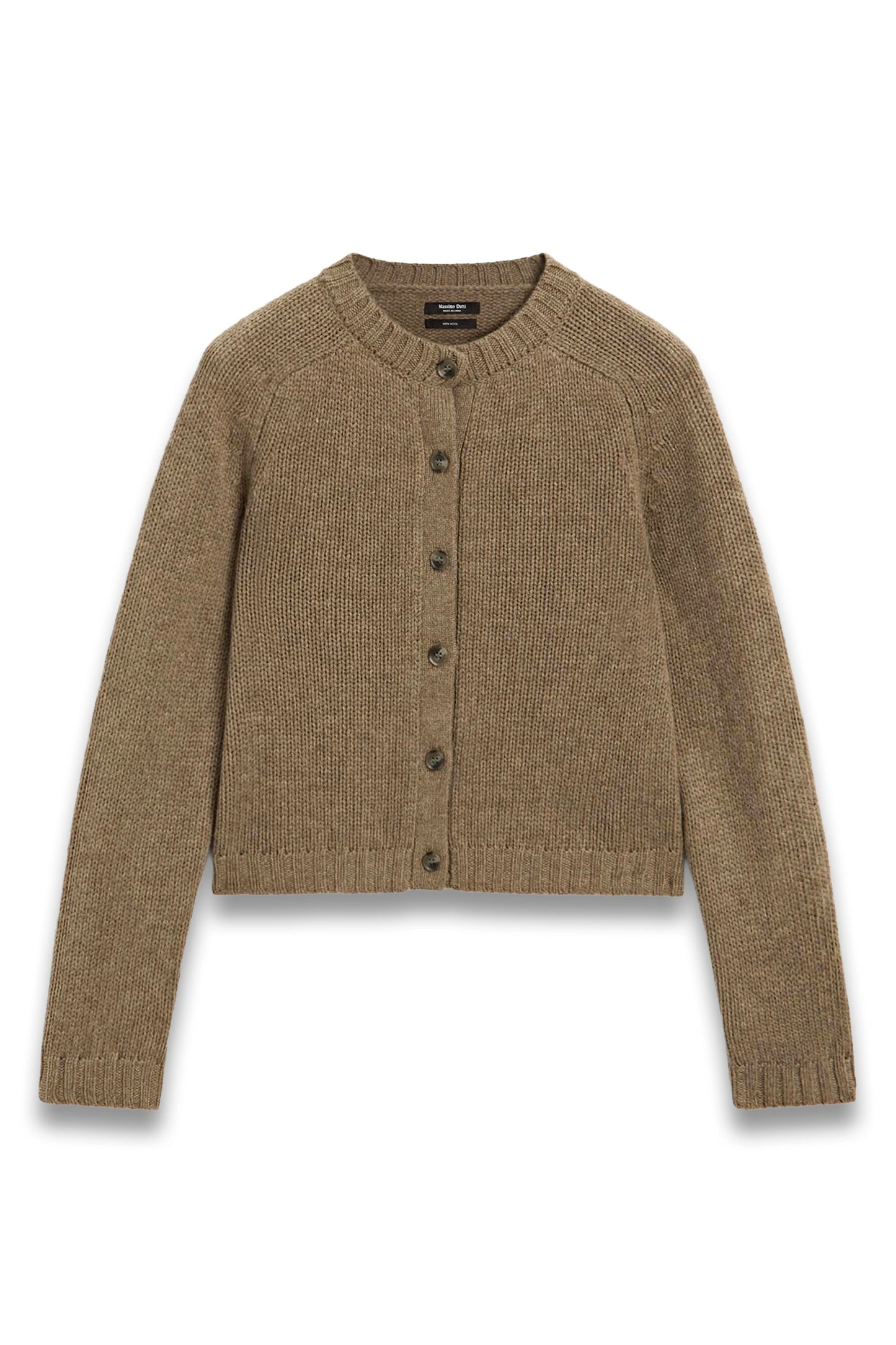 100% Wool Raglan Sleeve Knit Cardigan