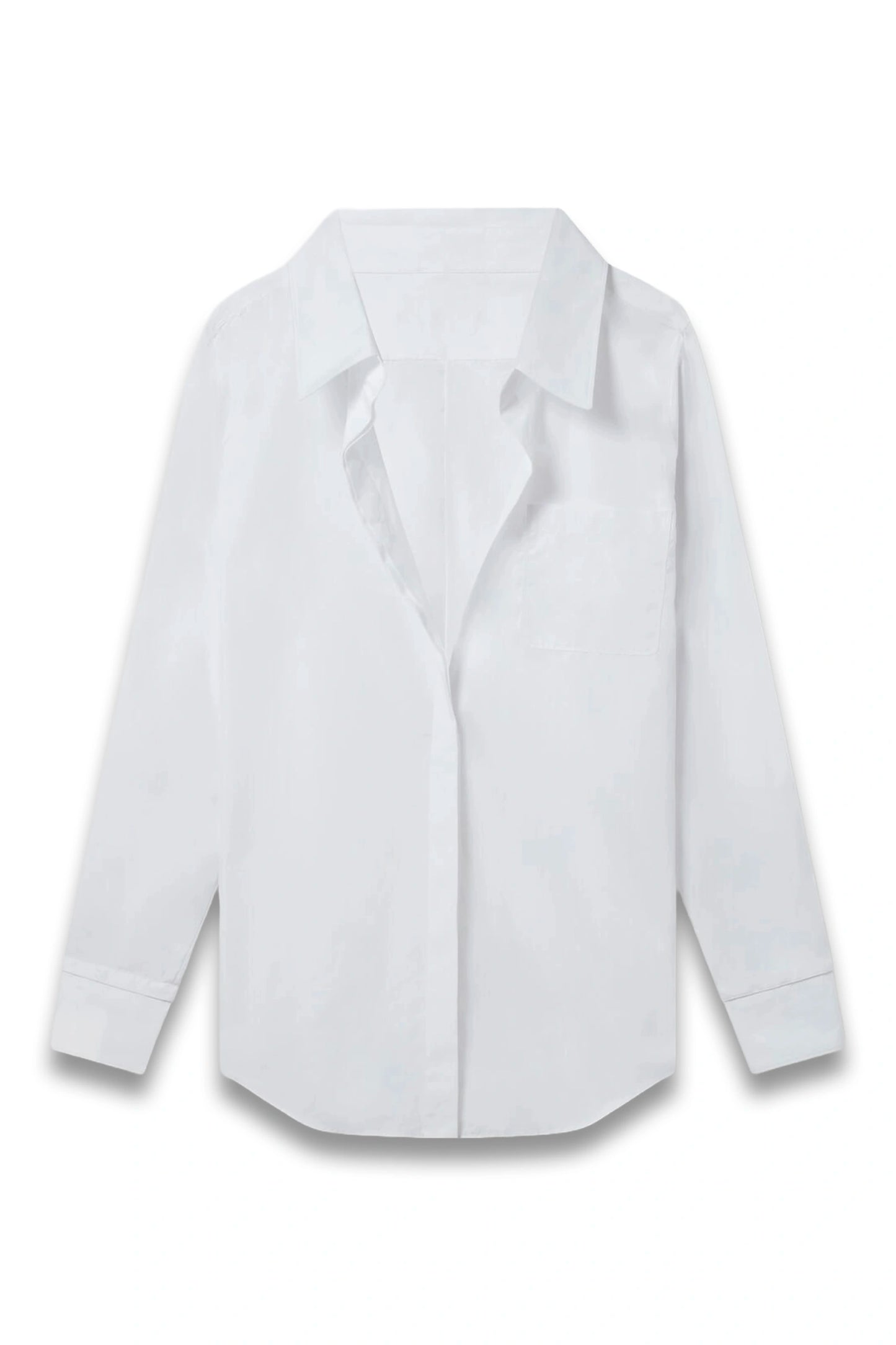 Open V-Neck Collared Shirt