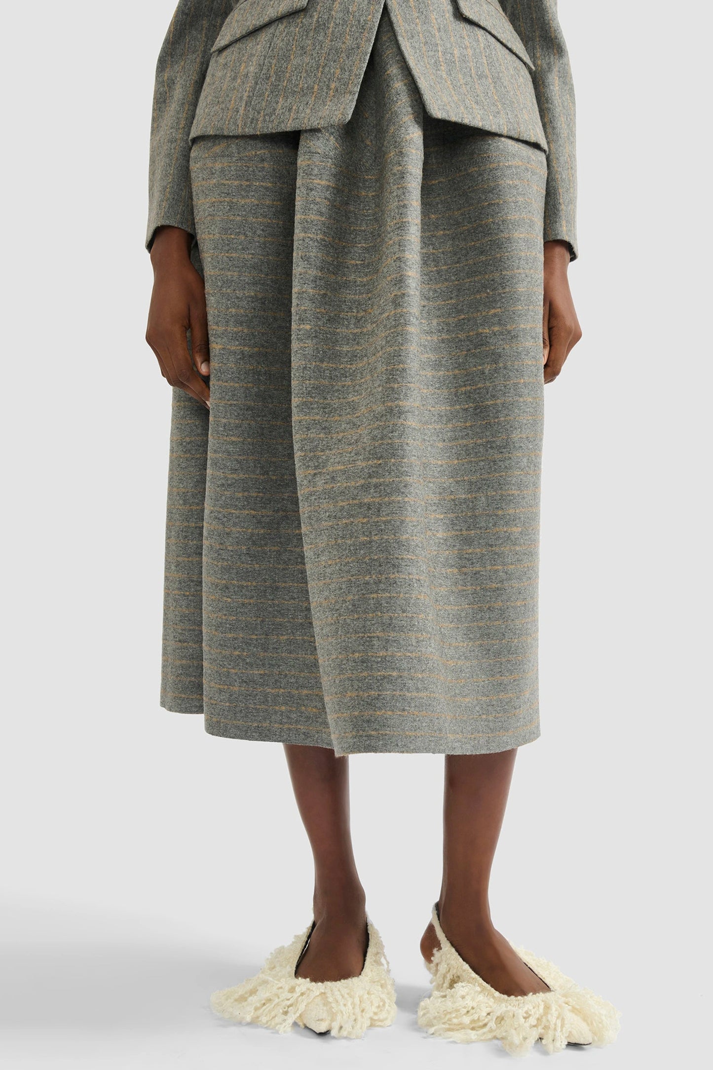 Pinstripe Full Midi Skirt