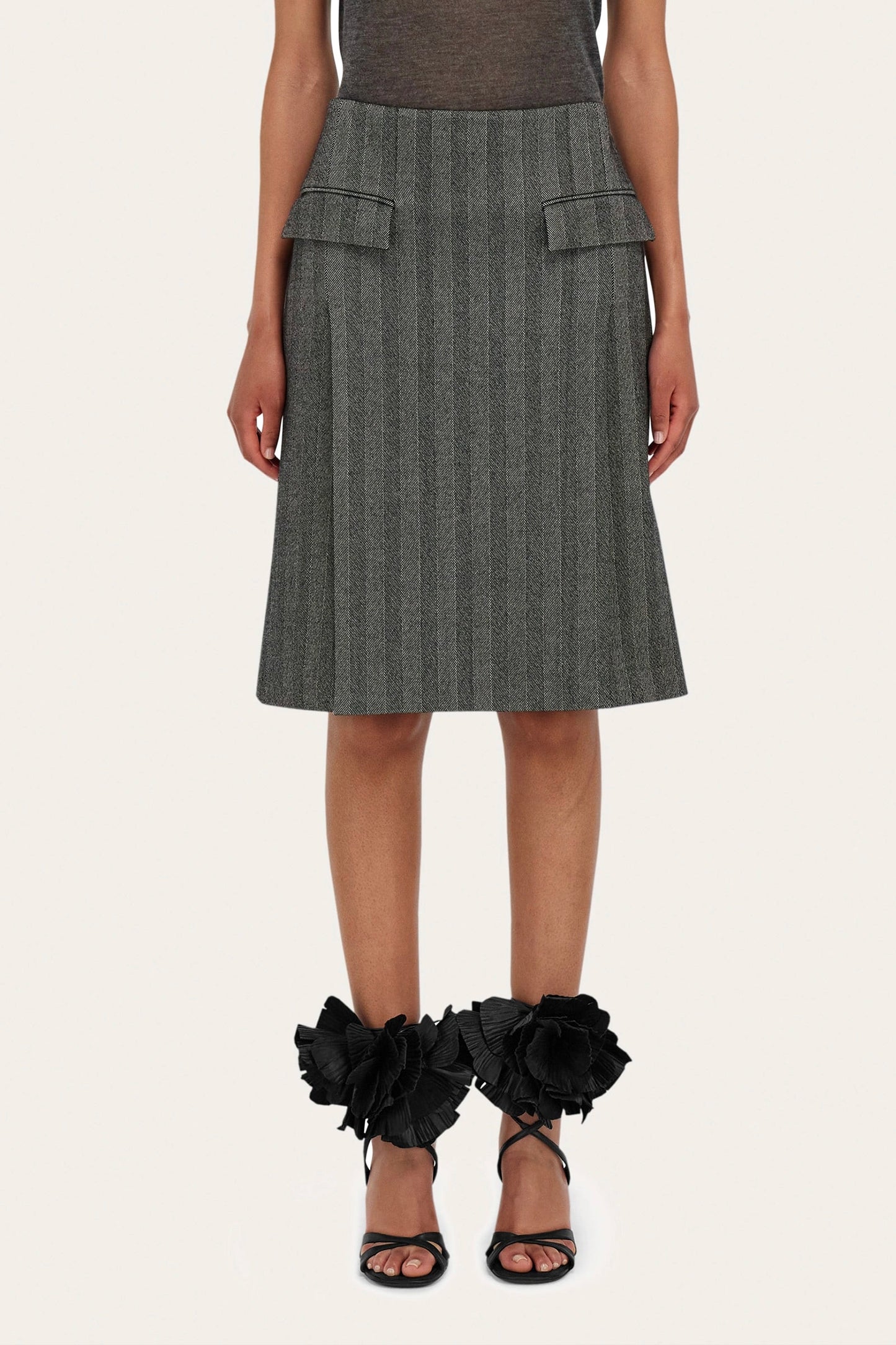Chenille Pencil Skirt with Double Slit