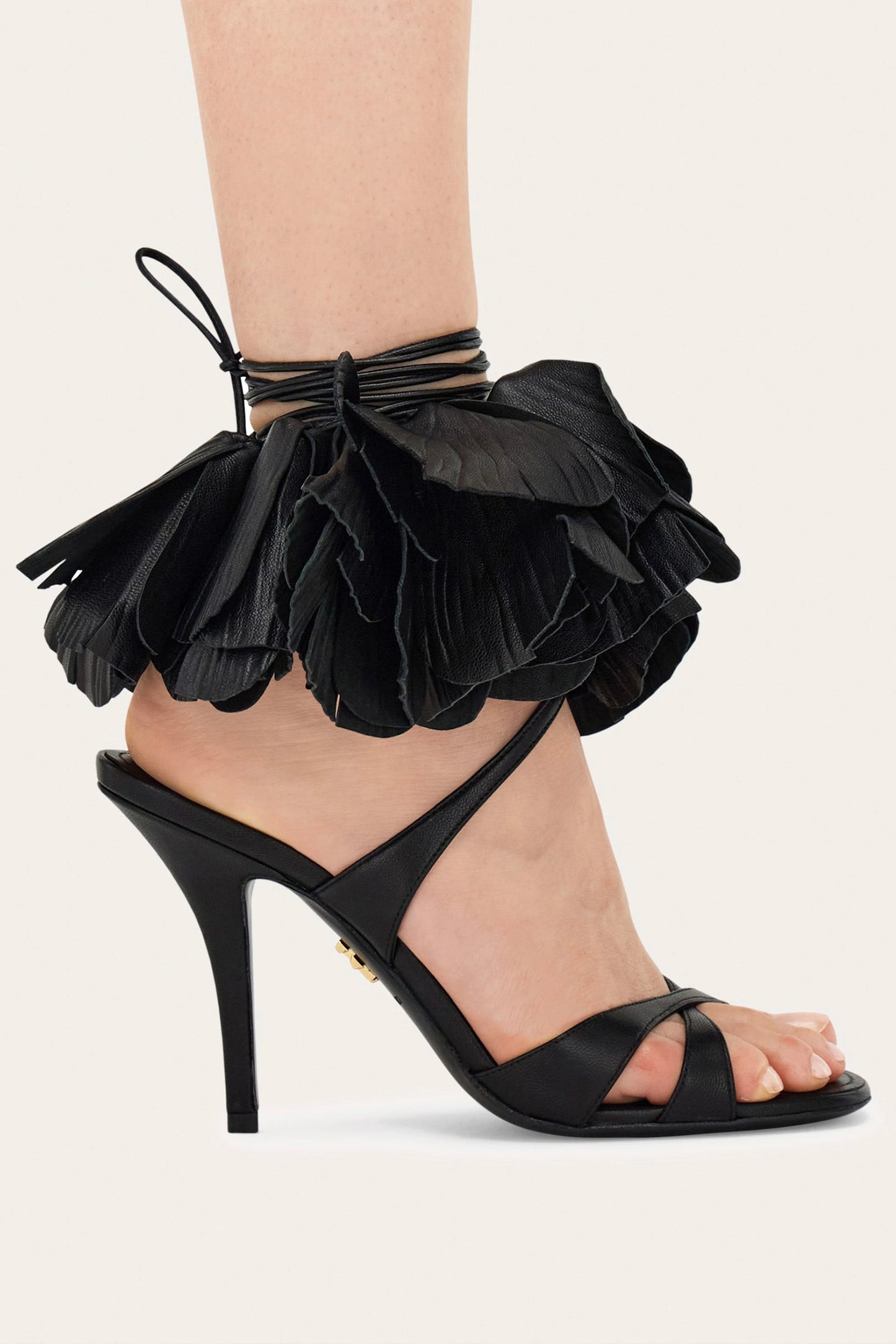 Flower Embellished High Heel Sandal