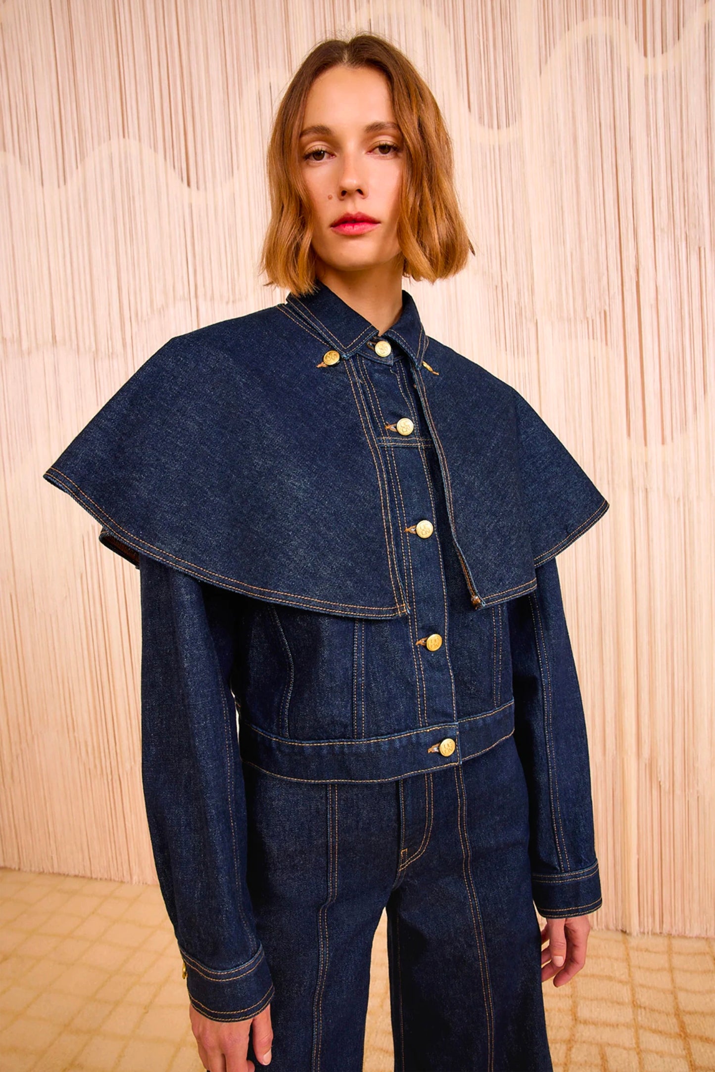 The Agata Denim Cape Jacket